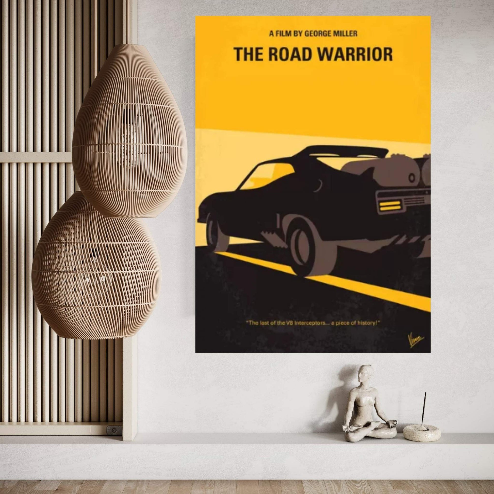 Mad Max 2 (The Road Warrior) Minimal Movie Poster Canvas Wall Art - Y Canvas