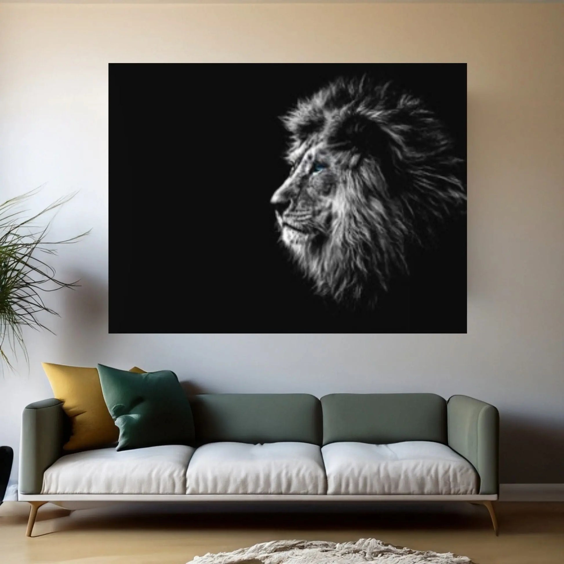 Lion Wall Art, Lion Canvas Art, Animal Wall Art, Canvas Wall Art,Animal wall art decor Large lion art - Y Canvas