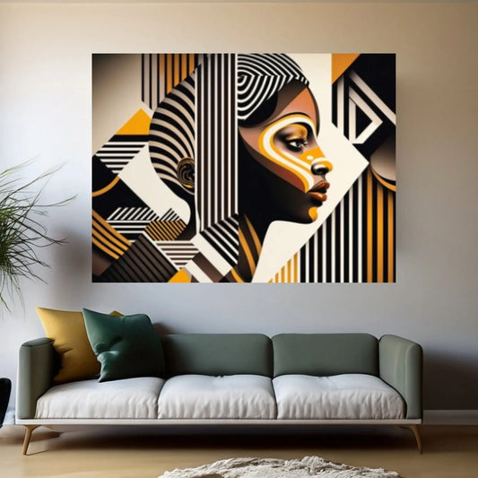 Black American Afro African Nude Woman Indian Oil Painting on Canvas Posters and Prints Scandinavian Wall Art - Y Canvas