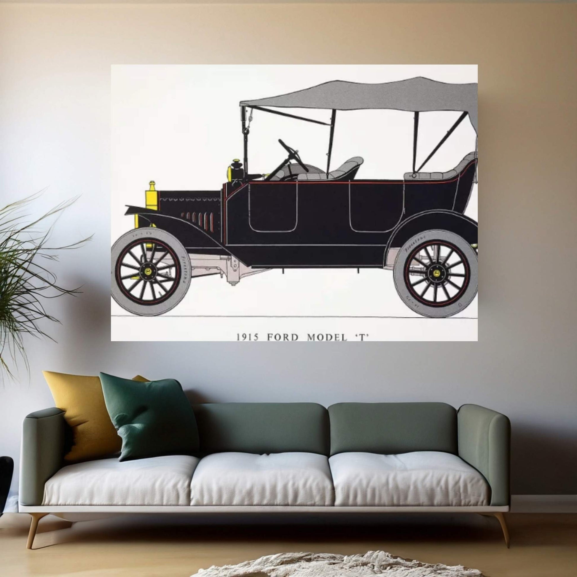 Auto: Model T Ford, 1915 Canvas Wall Art - Y Canvas