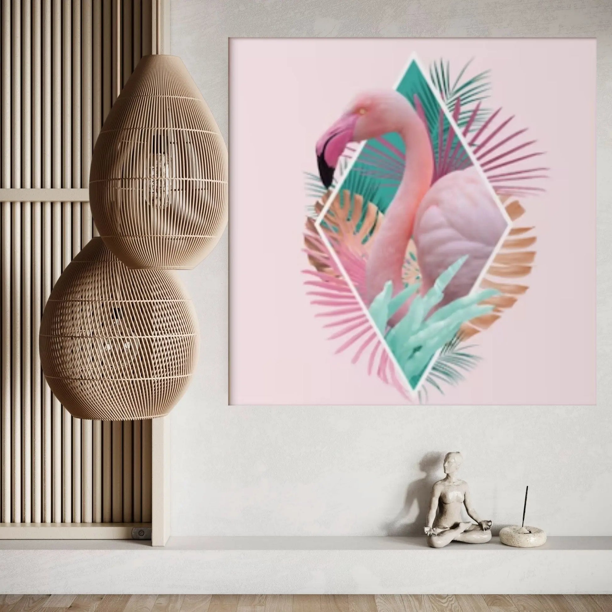 Flamingo Canvas Wall Art Decoration, Flamingo Canvas, Flamingo Wall Art, Animal Canvas Art, Flamingo Poster - Y Canvas