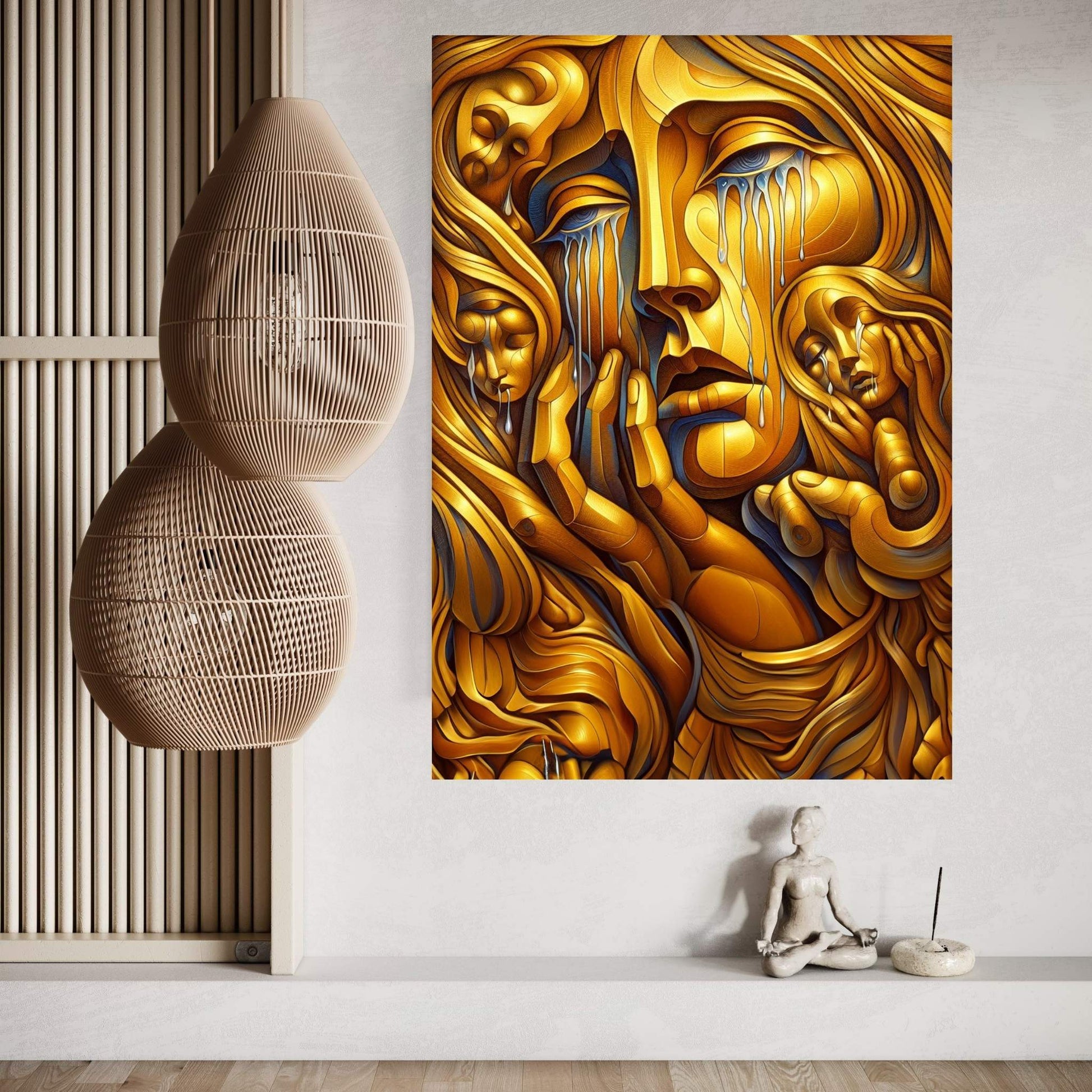 The Golden Tears Gustav Klimt Modern Abstract Reproduction Canvas Wall Art - Y Canvas