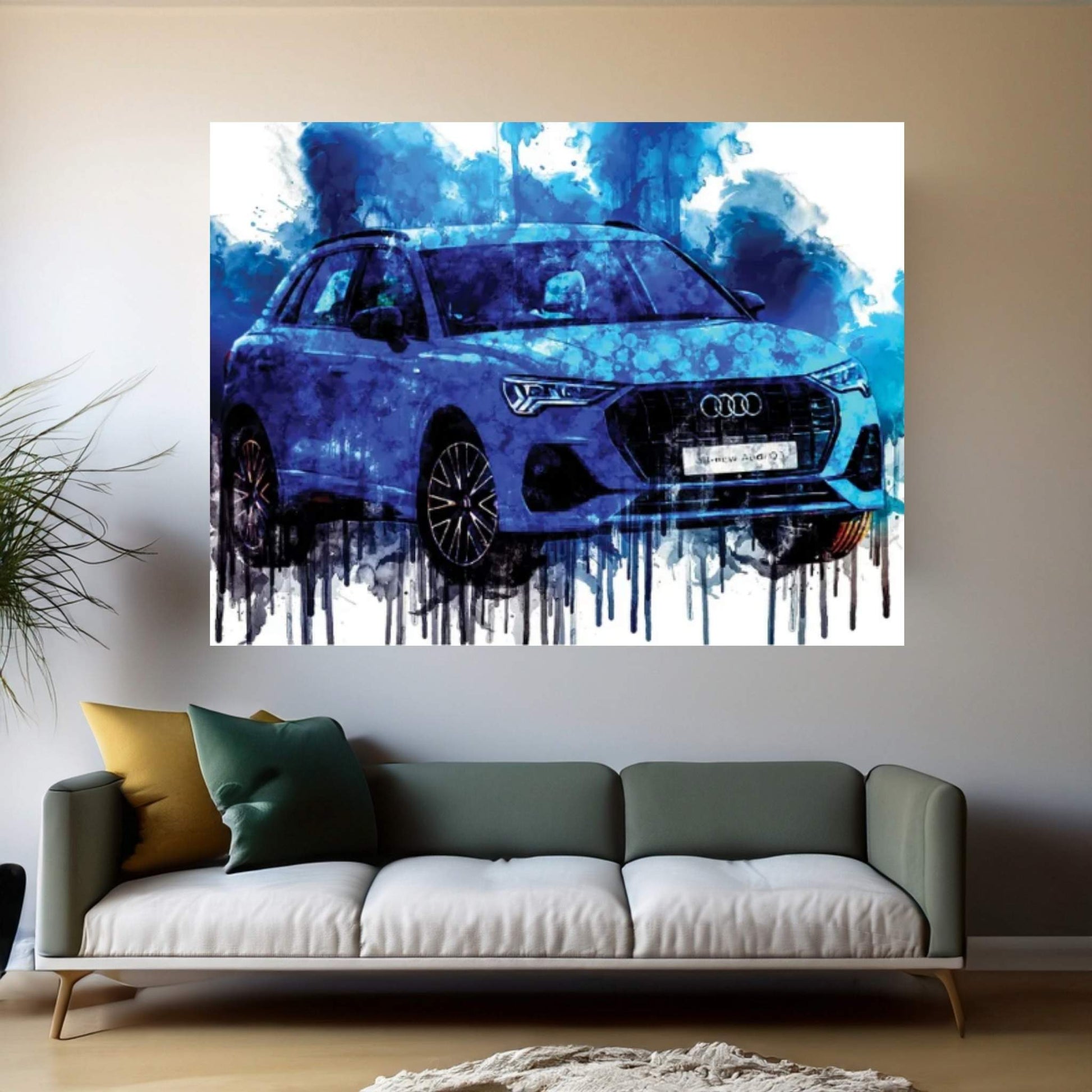 Car Audi Q3 35 TFSI S Line 2019 Canvas Wall Art - Y Canvas