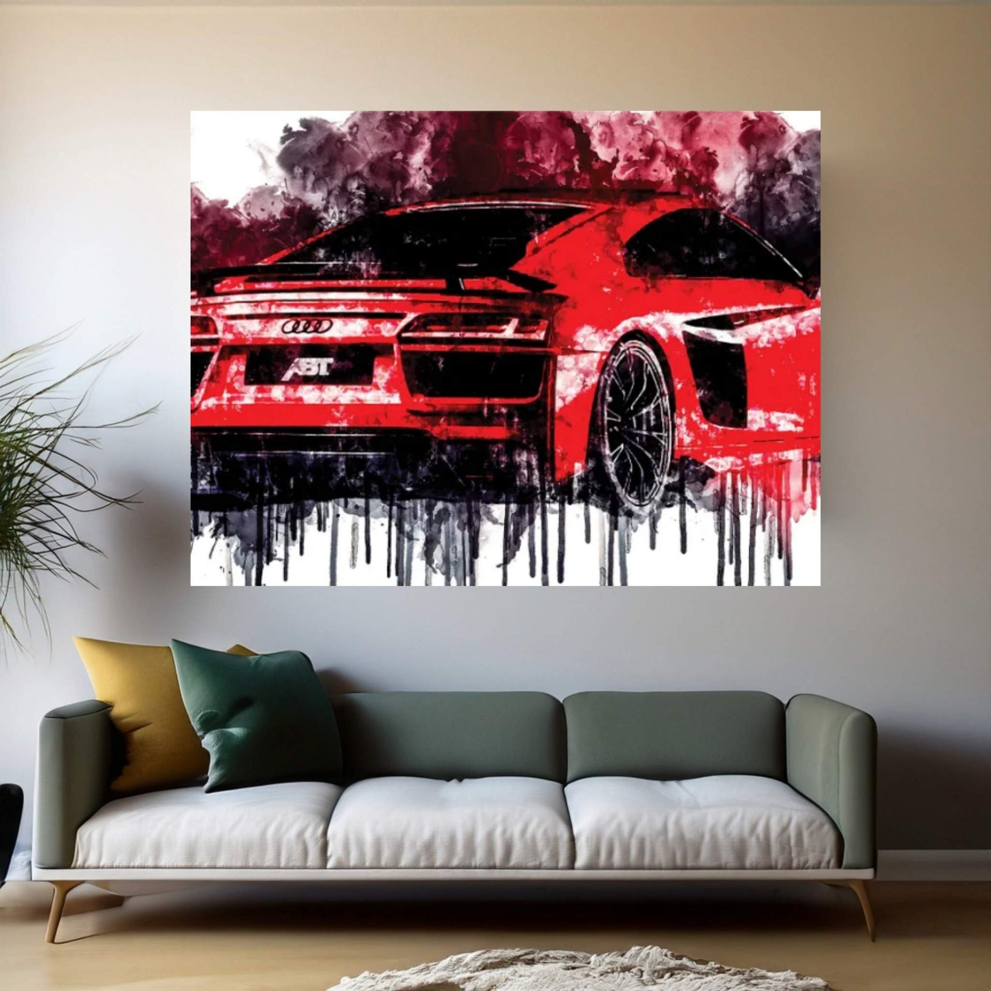 Car 2017 ABT Audi-R8 Canvas Wall Art - Y Canvas