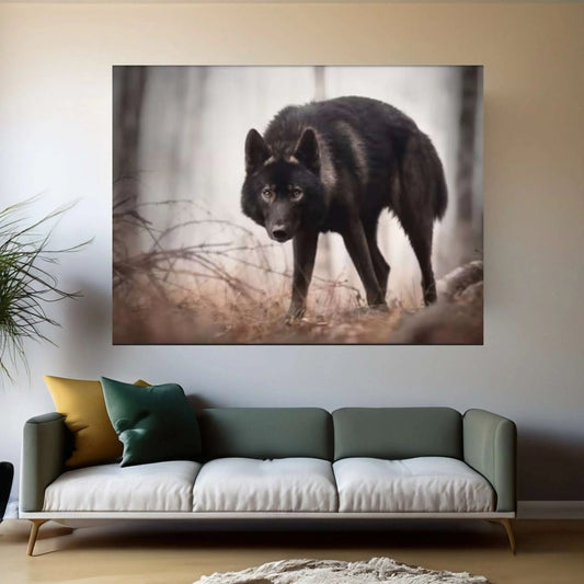 Black forest wolves Canvas Wall Art Design Animal Poster Canvas Wall Art - Y Canvas