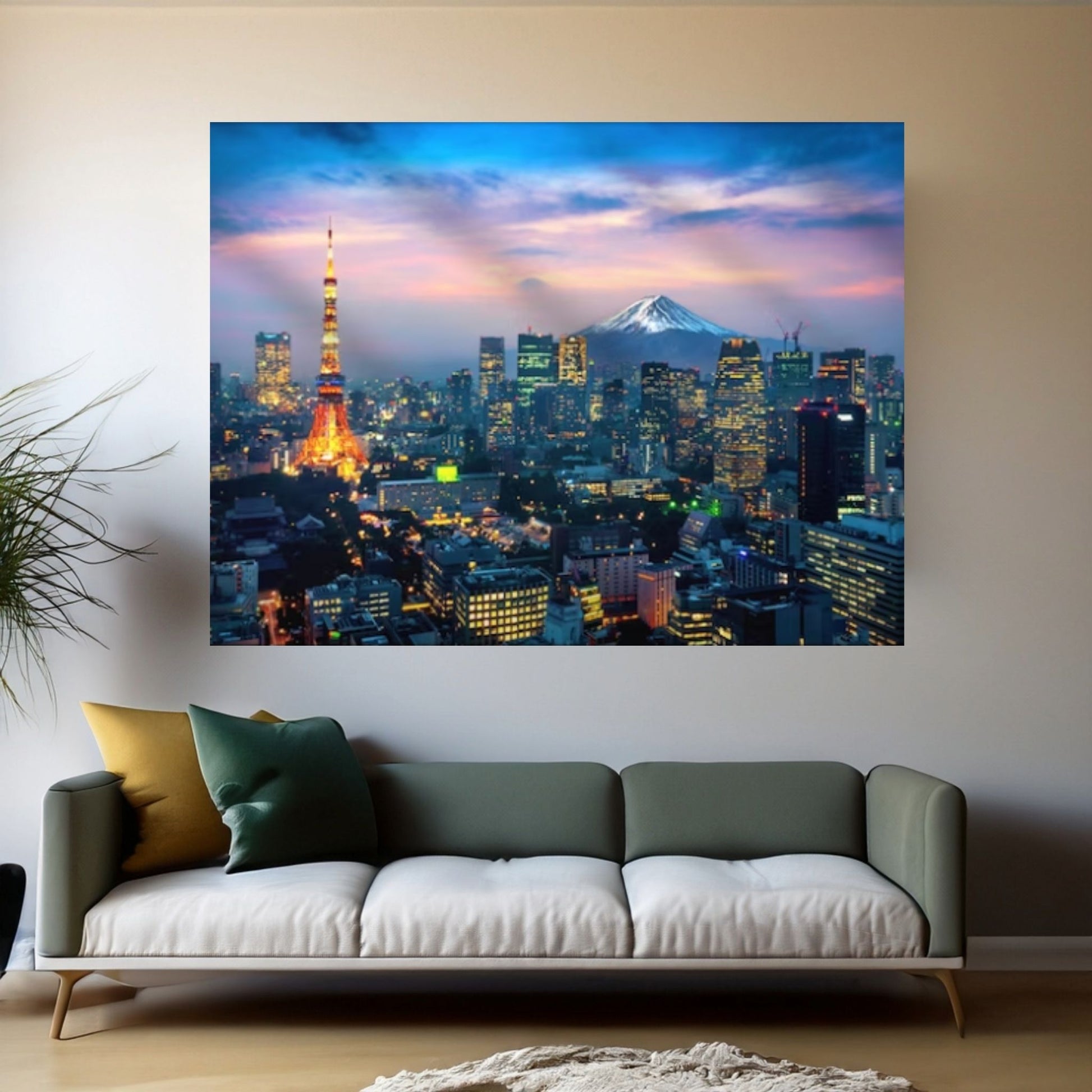 Night Tokyo Canvas Wall Art, Tokyo Poster, Tokyo Photo Japan Cityscape, Tokyo Skyline Canvas Art - Y Canvas