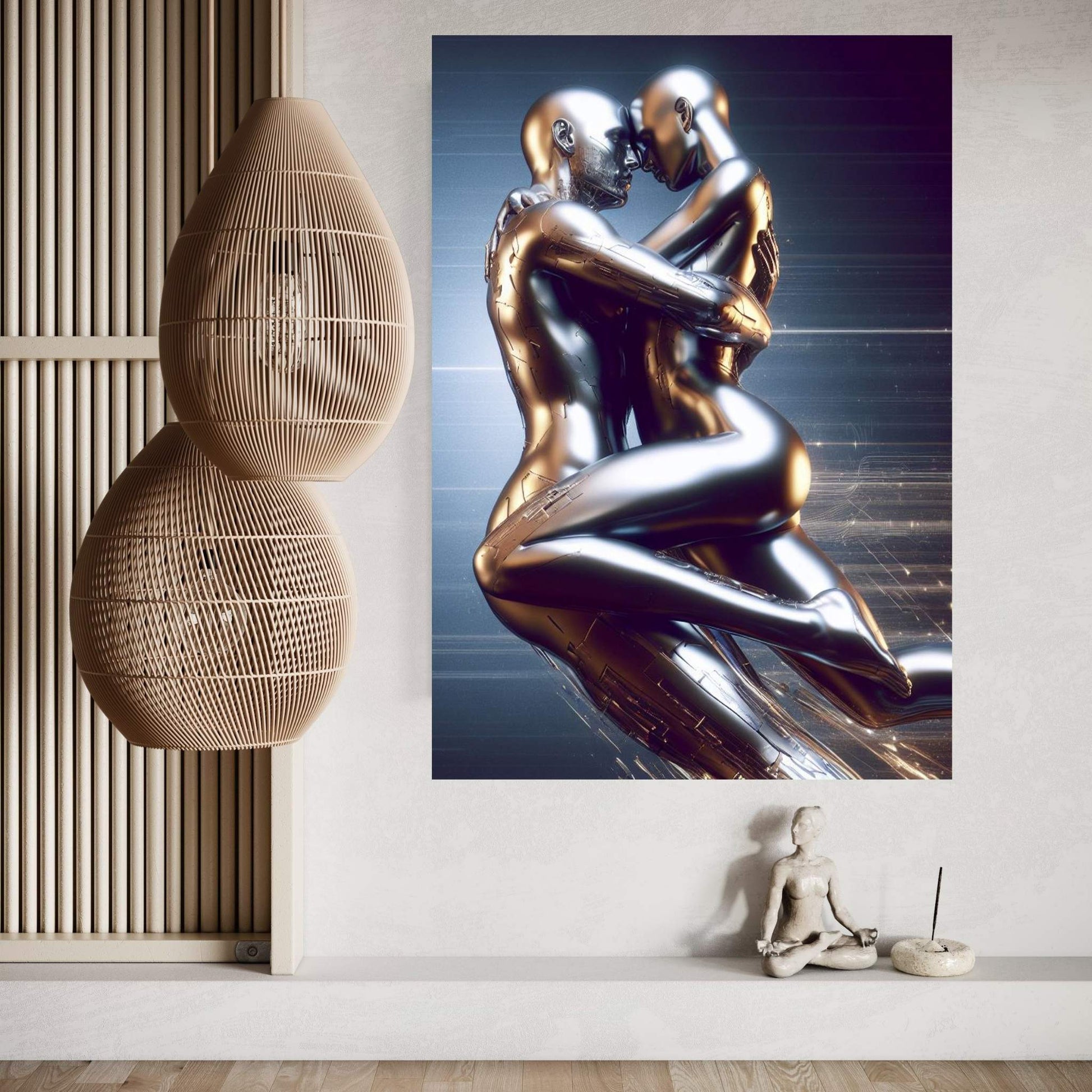 Metalic Love Couple Canvas Wall Art - Y Canvas