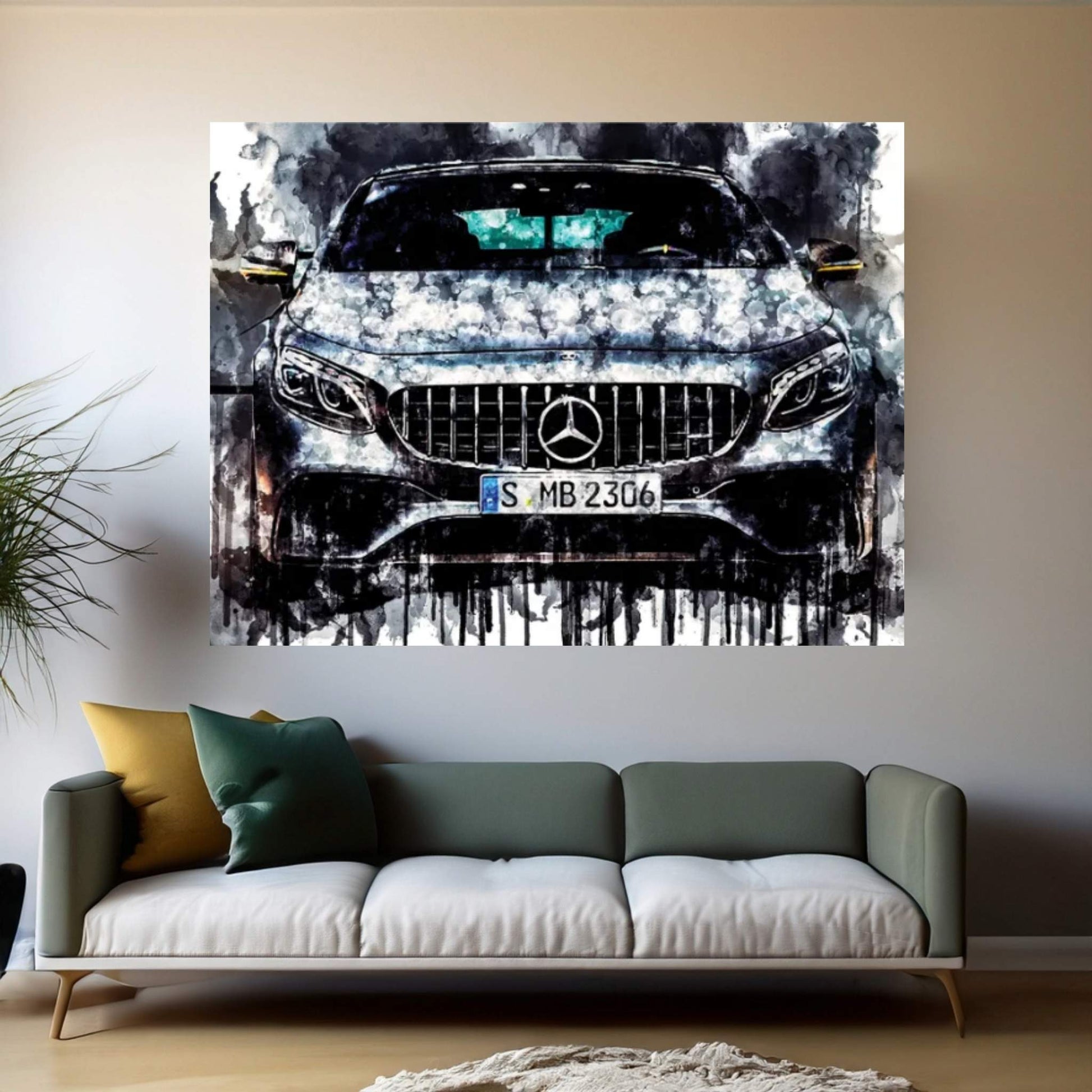 2017 Mercedes AMG S 63 4Matic Coupe Yellow Night Vehicle CXCVI Canvas Wall Art - Y Canvas