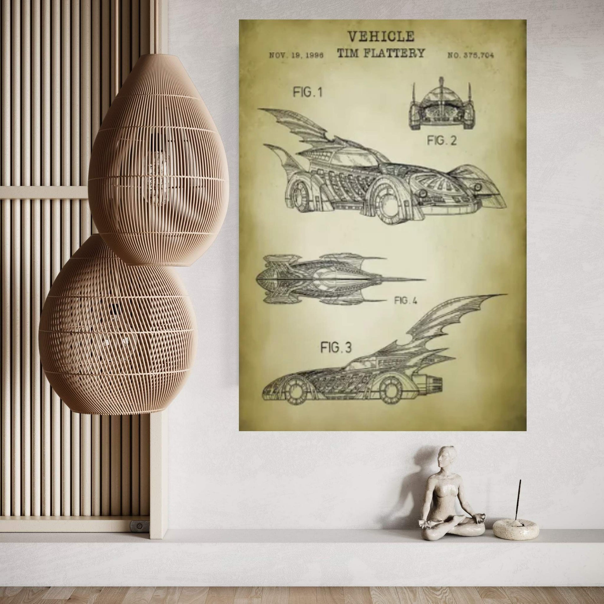 Batmobile II Canvas Wall Art - Y Canvas