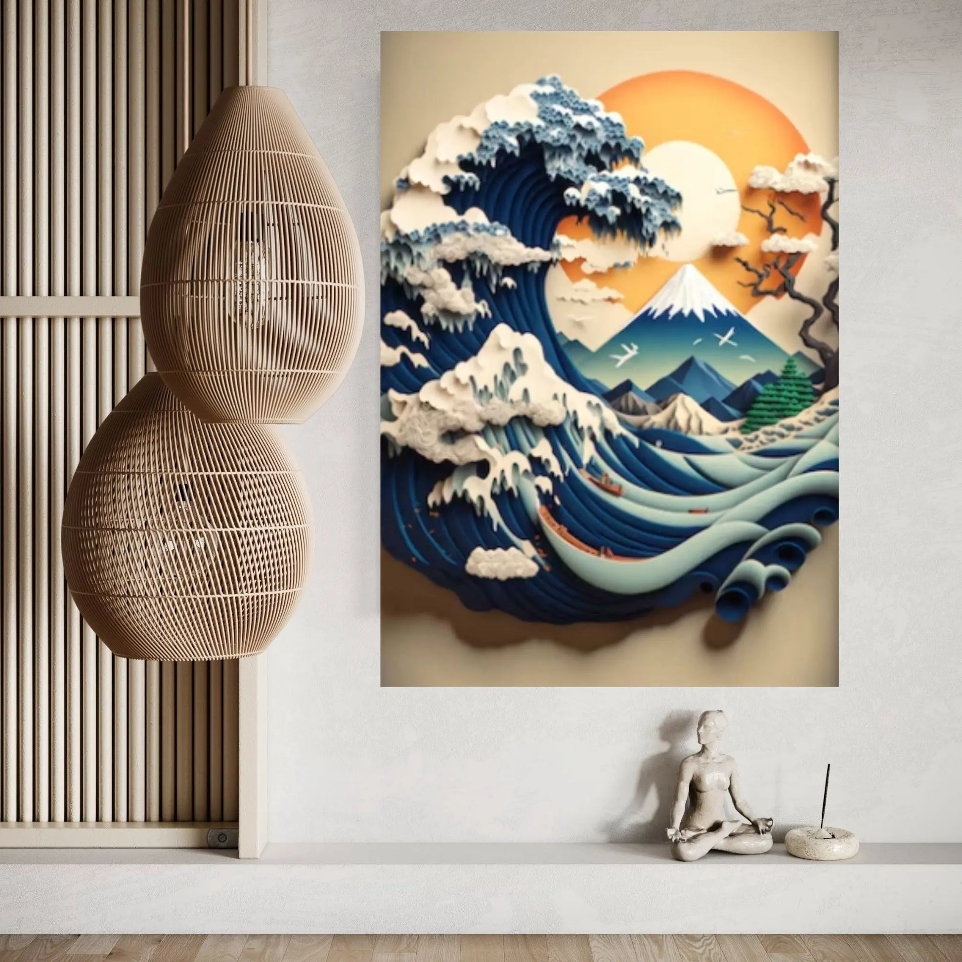 The Great Wave off Kanagawa print on canvas wall art Katsushika Large The Great Wave - Y Canvas