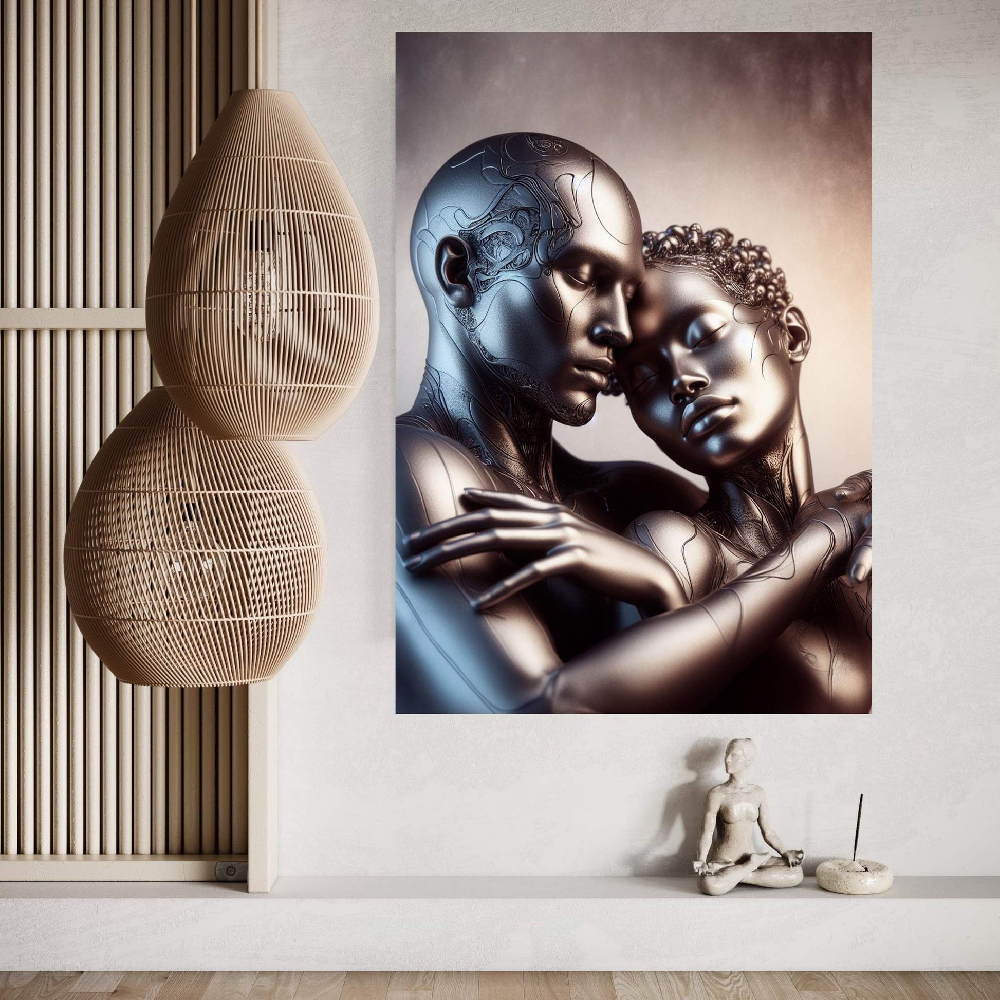 Metalic Love Couple Canvas Wall Art - Y Canvas