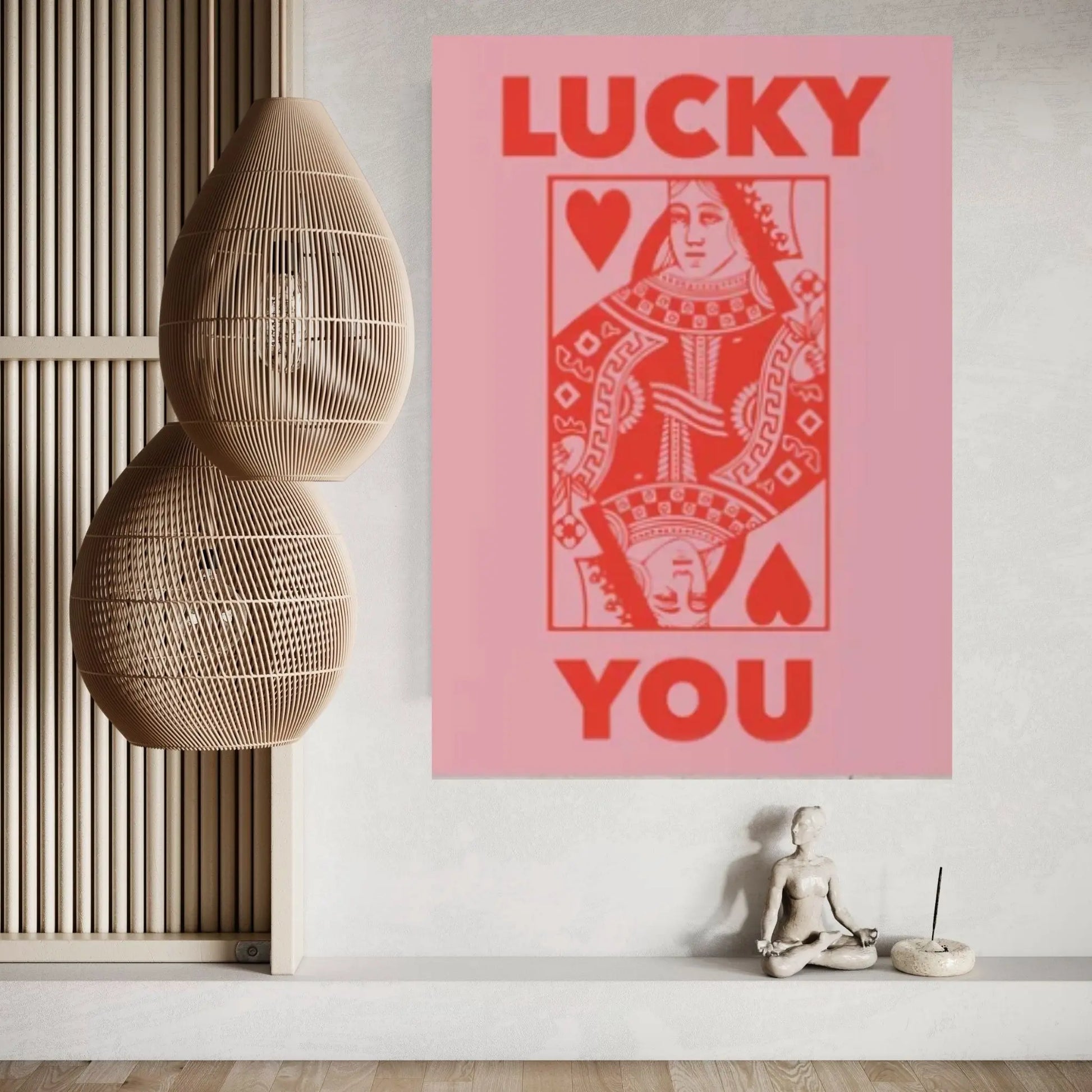 Trendy Retro wall art, Lucky You Canvas Wall Art Print, Trendy Wall Art - Y Canvas