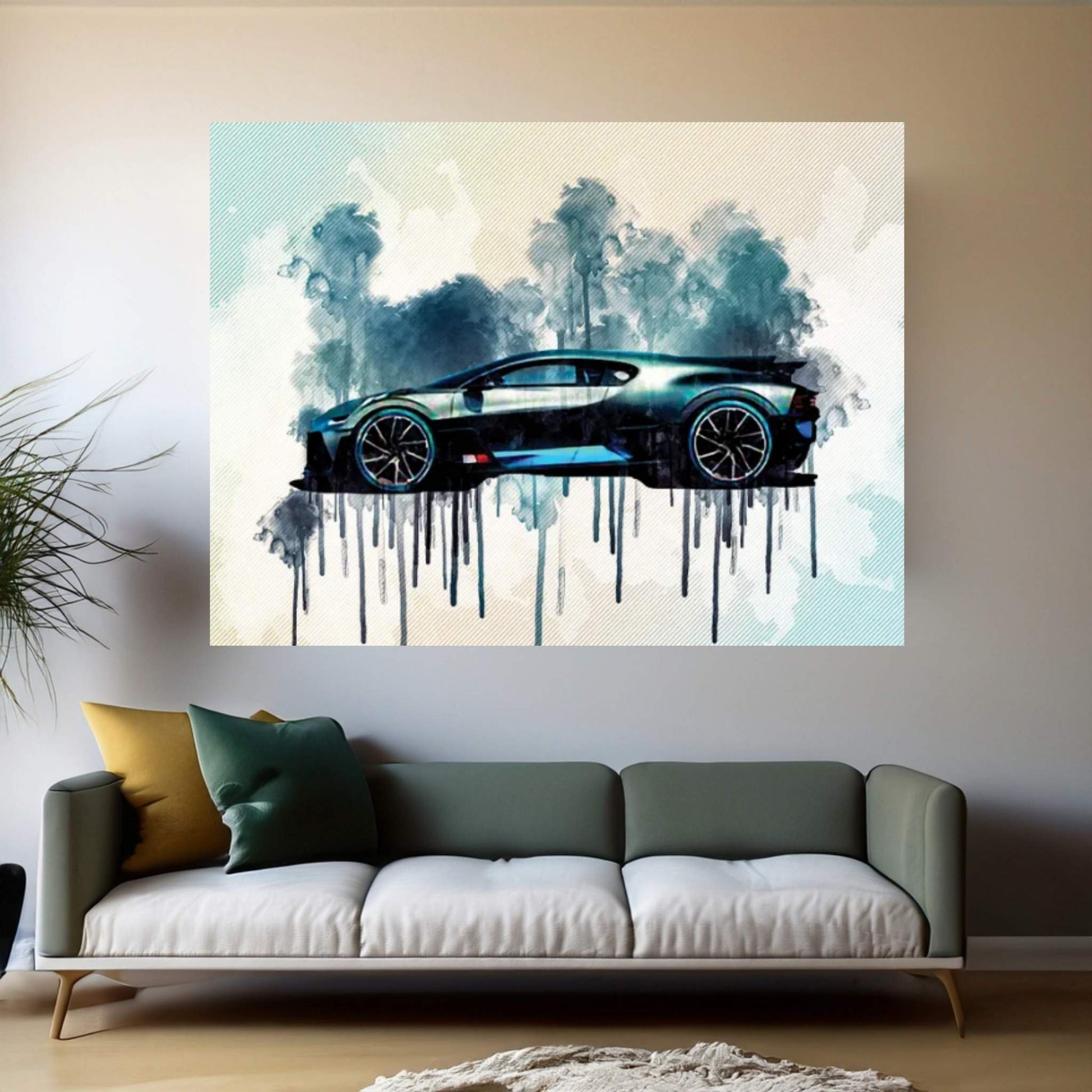 2019 Bugatti Divo Hypercar Side View Canvas Wall Art - Y Canvas