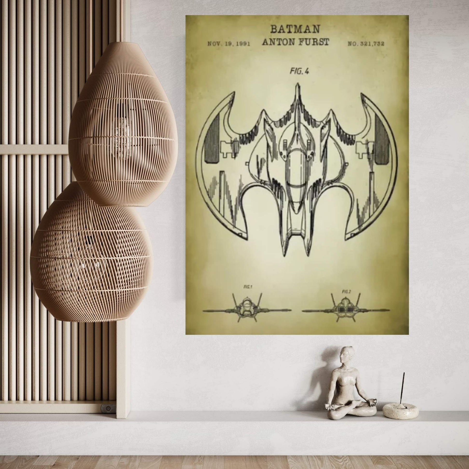 Batwing Canvas Wall Art - Y Canvas