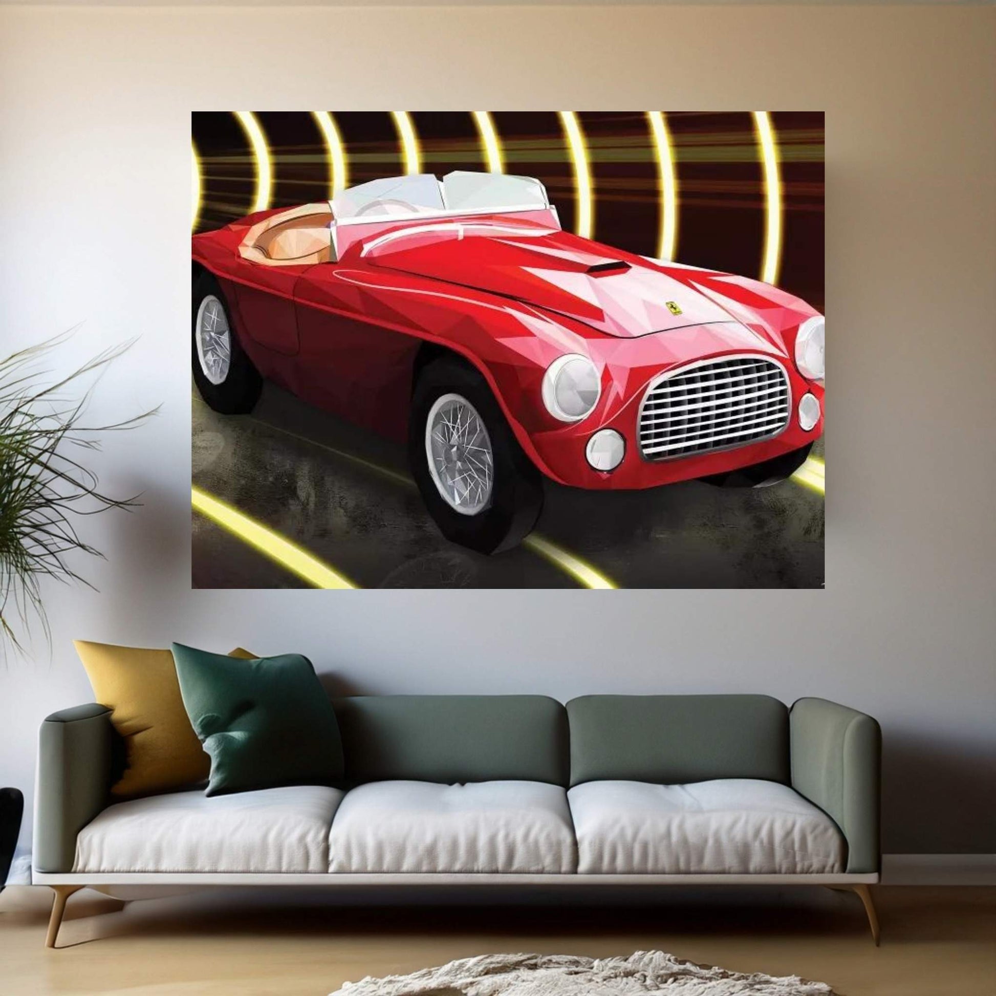 Le Rouge Ferrari Canvas Wall Art - Y Canvas