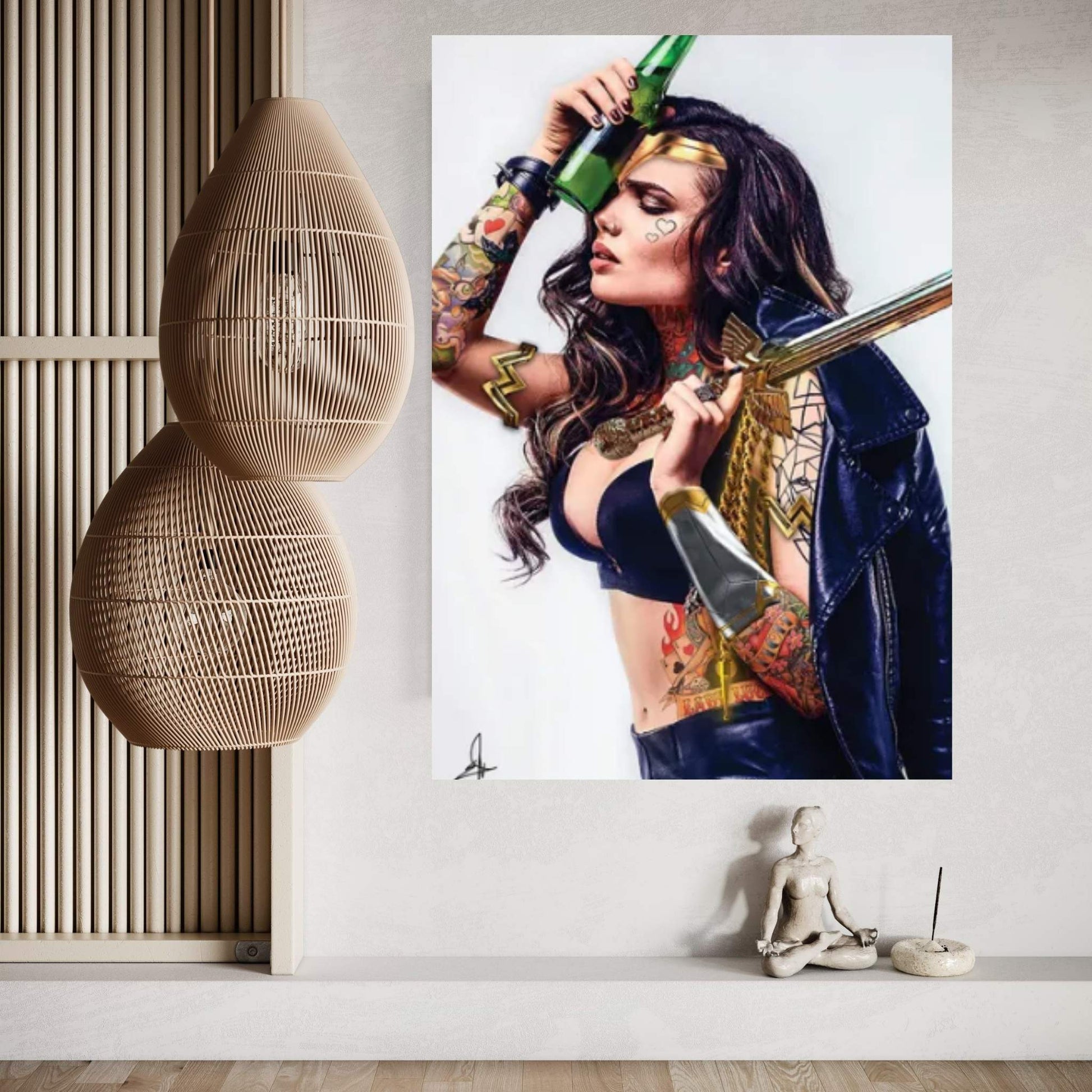 Wonder Woman Beer Canvas Wall Art - Y Canvas