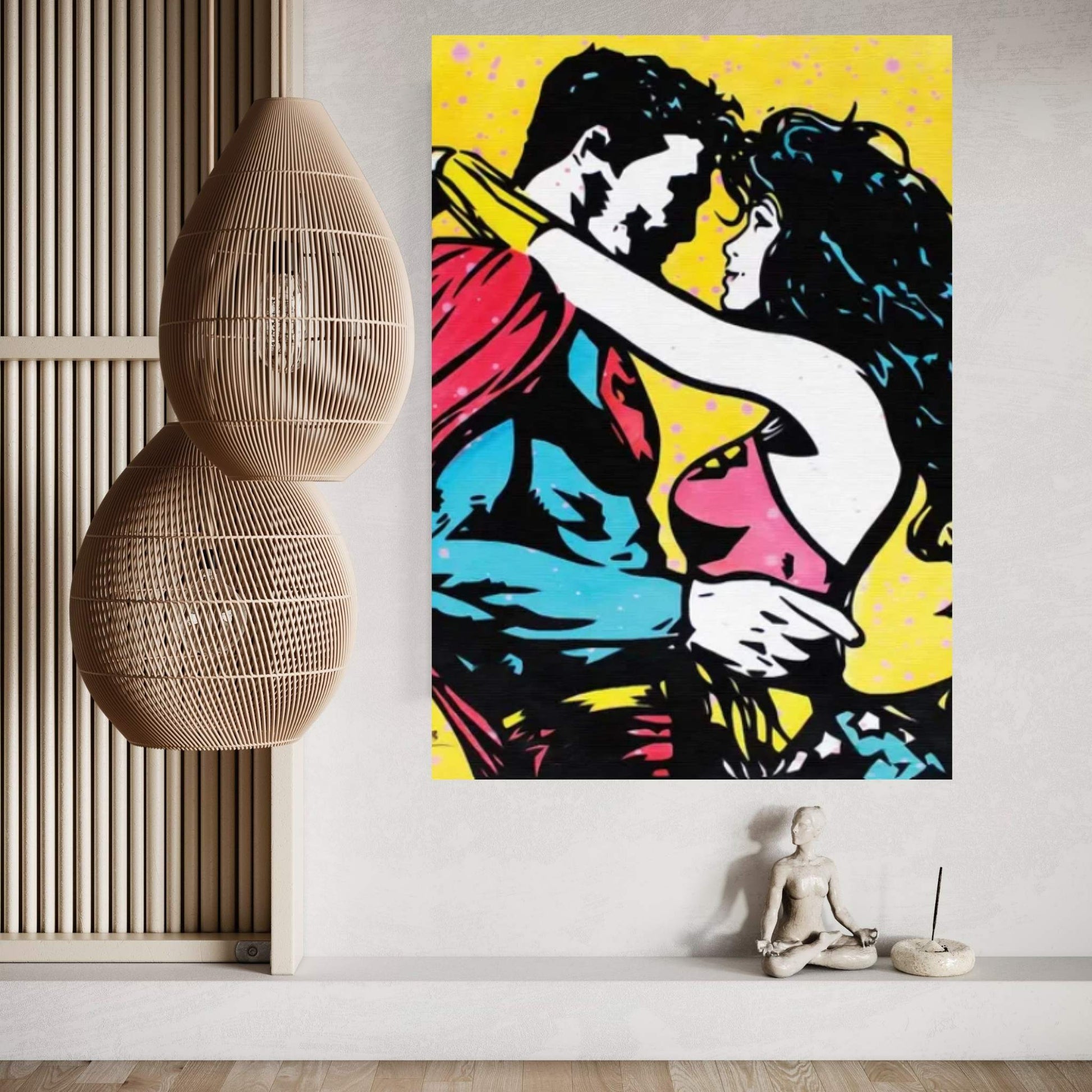 When A Superman Loves A Wonder Woman Canvas Wall Art - Y Canvas