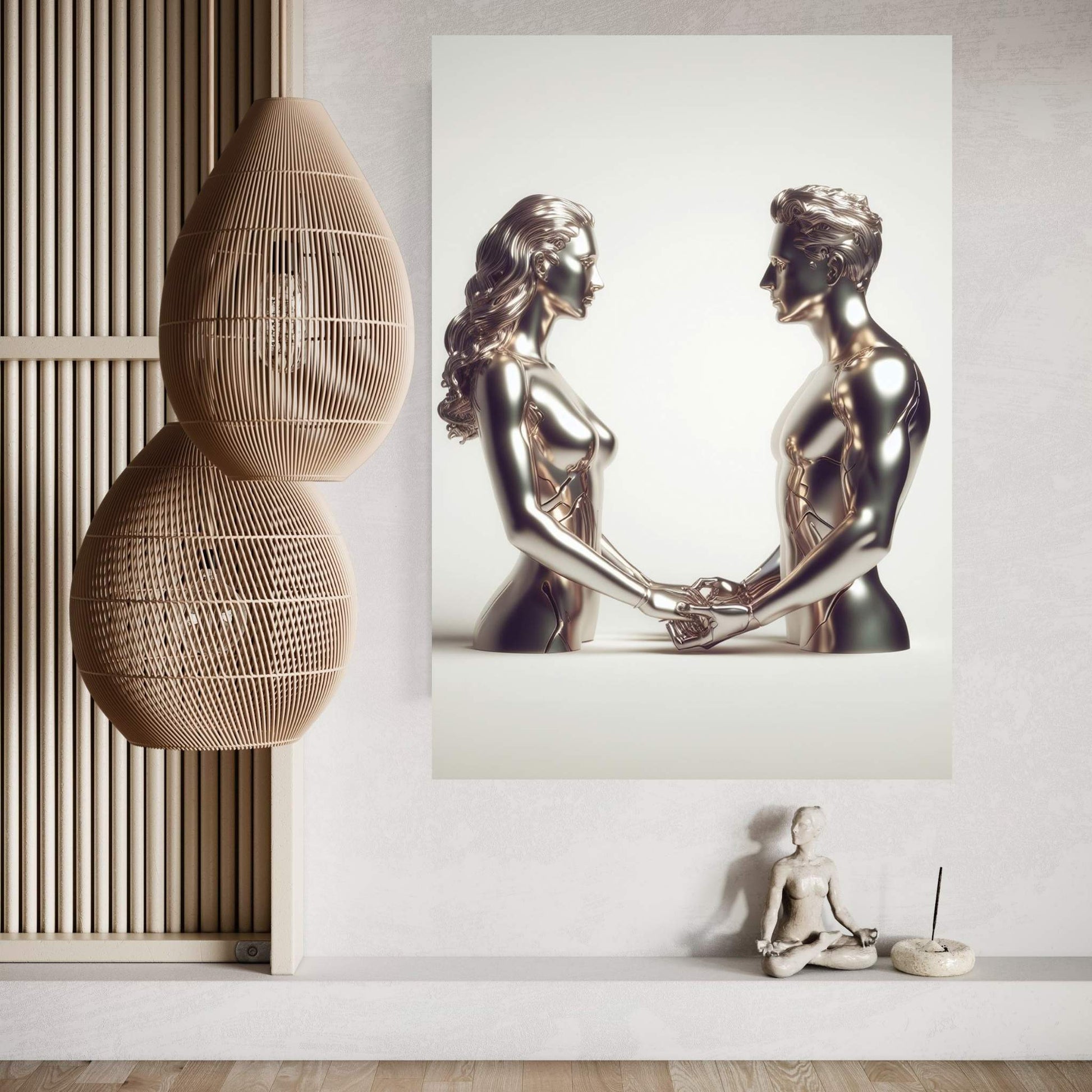 Metalic Love Couple Canvas Wall Art - Y Canvas