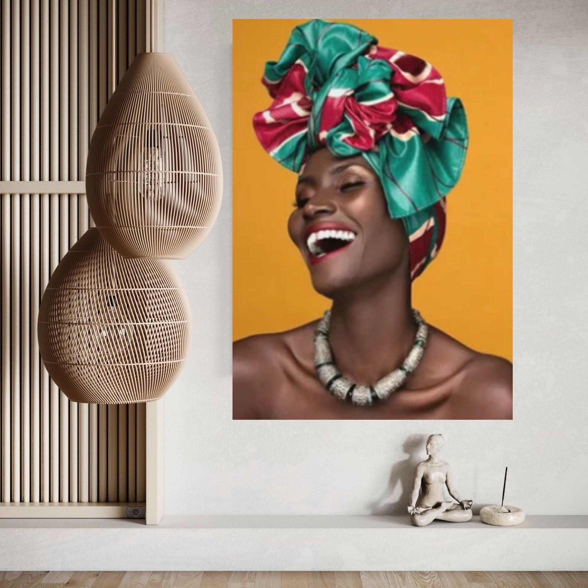 African Woman Portrait Wall Art /African Woman Canvas Print / African American Home Decor Black Woman Make Up Home Decor - Y Canvas