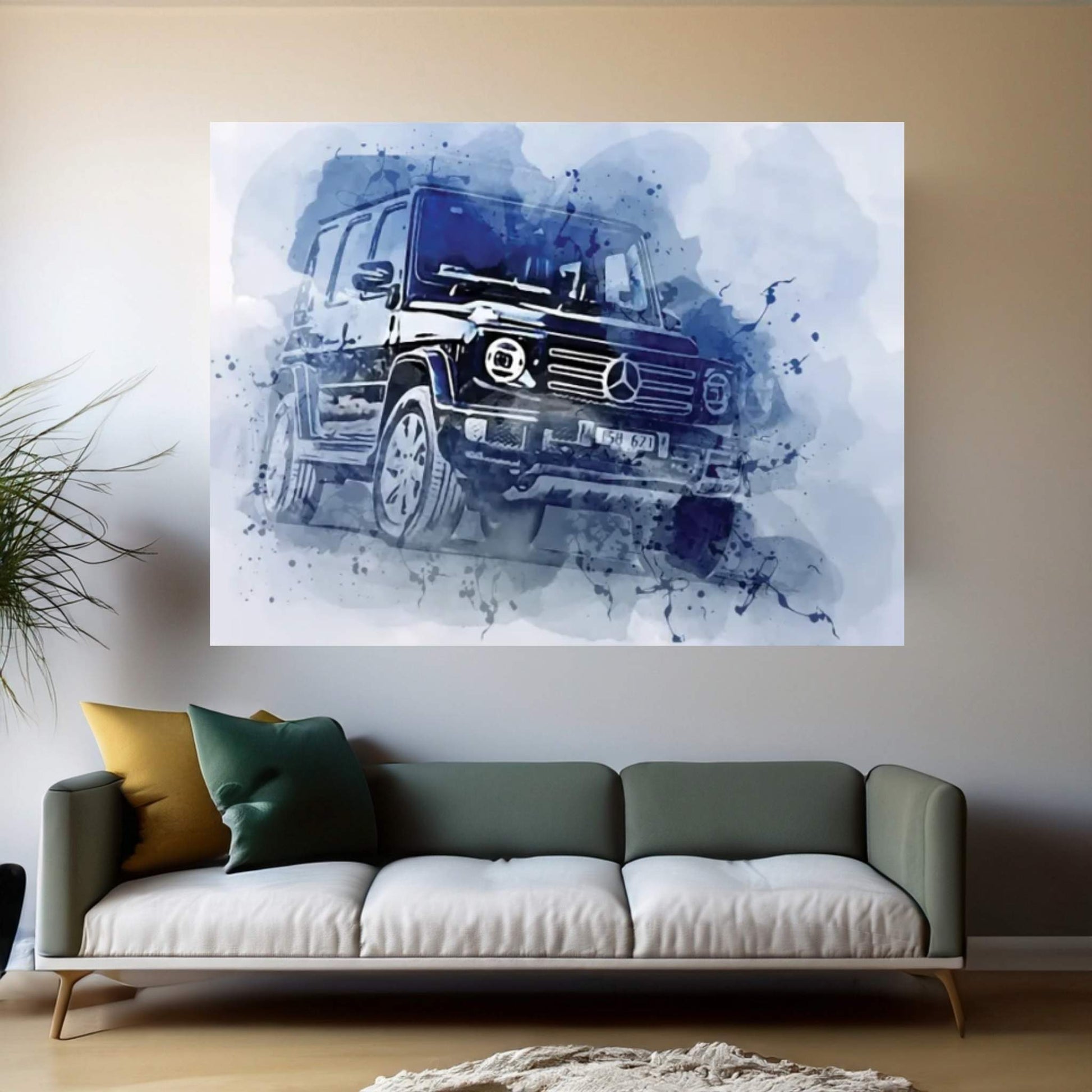 Black Gelendvagen Mercedes-Benz G 400 Canvas Wall Art - Y Canvas