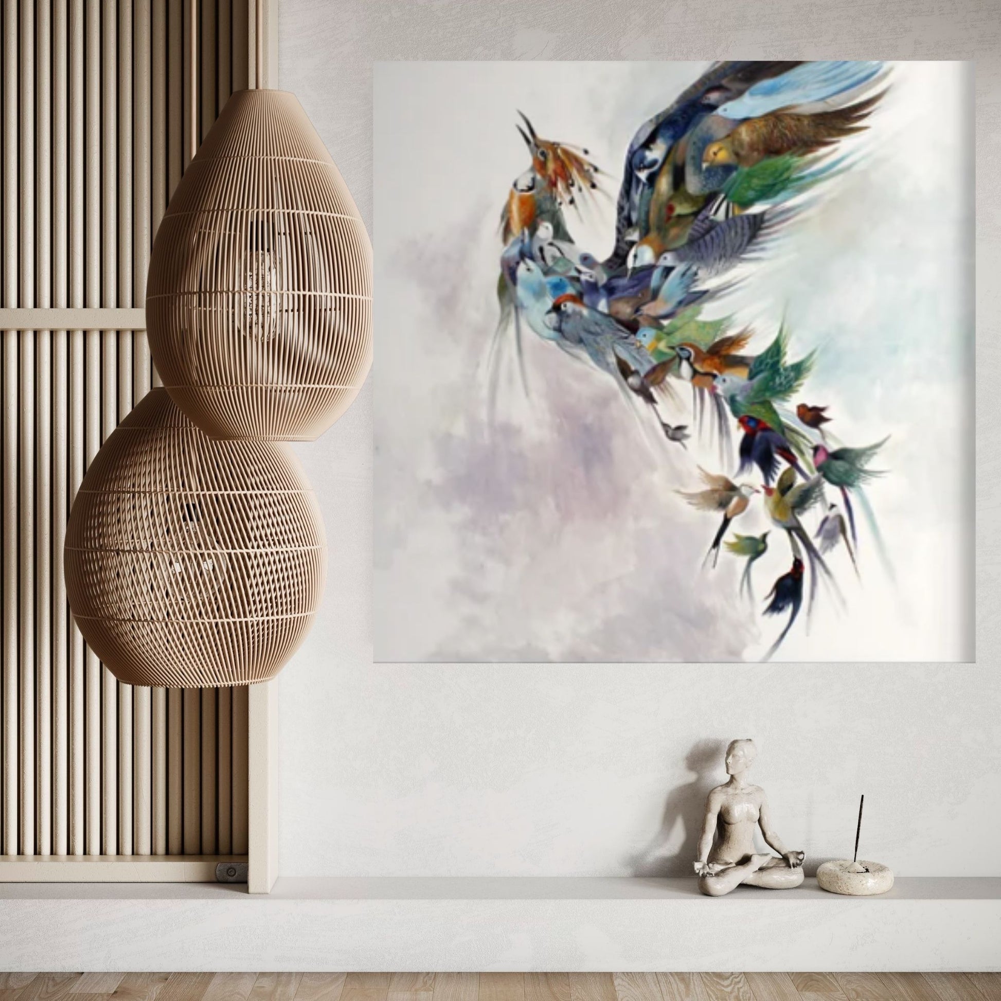 Phoenix Wall Art, Huge Canvas Wall Decor,Phoenix Rebirth Canvas - Y Canvas