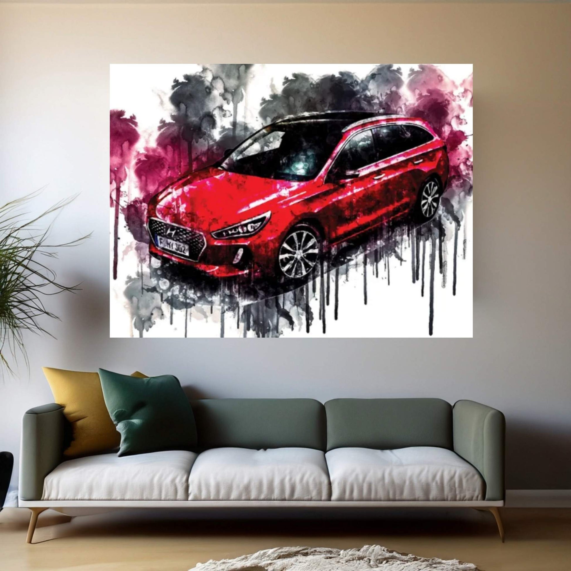 2017 Hyundai i30 Tourer Canvas Wall Art - Y Canvas