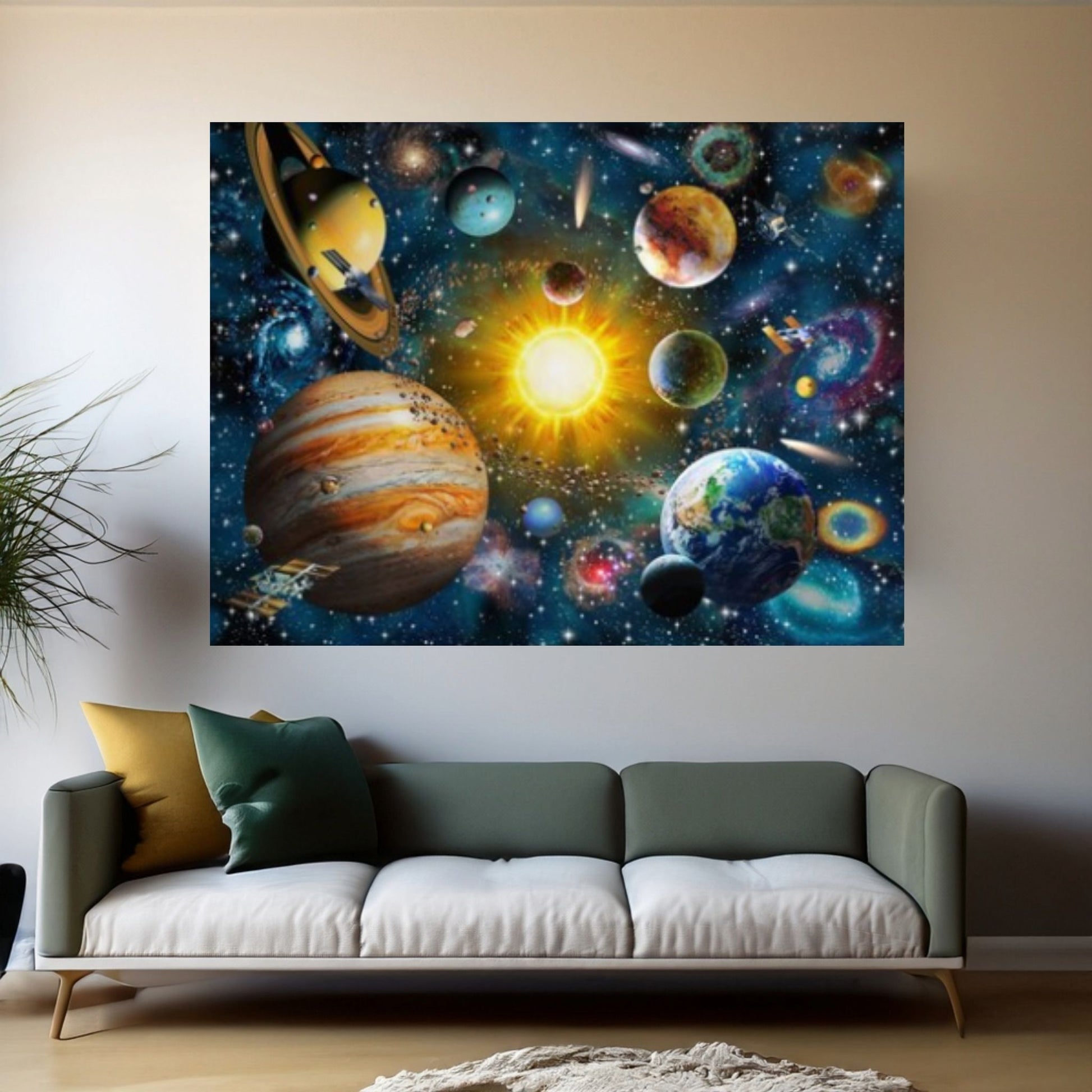 Amazing Solar System Outer Space Canvas Wall Art - Y Canvas