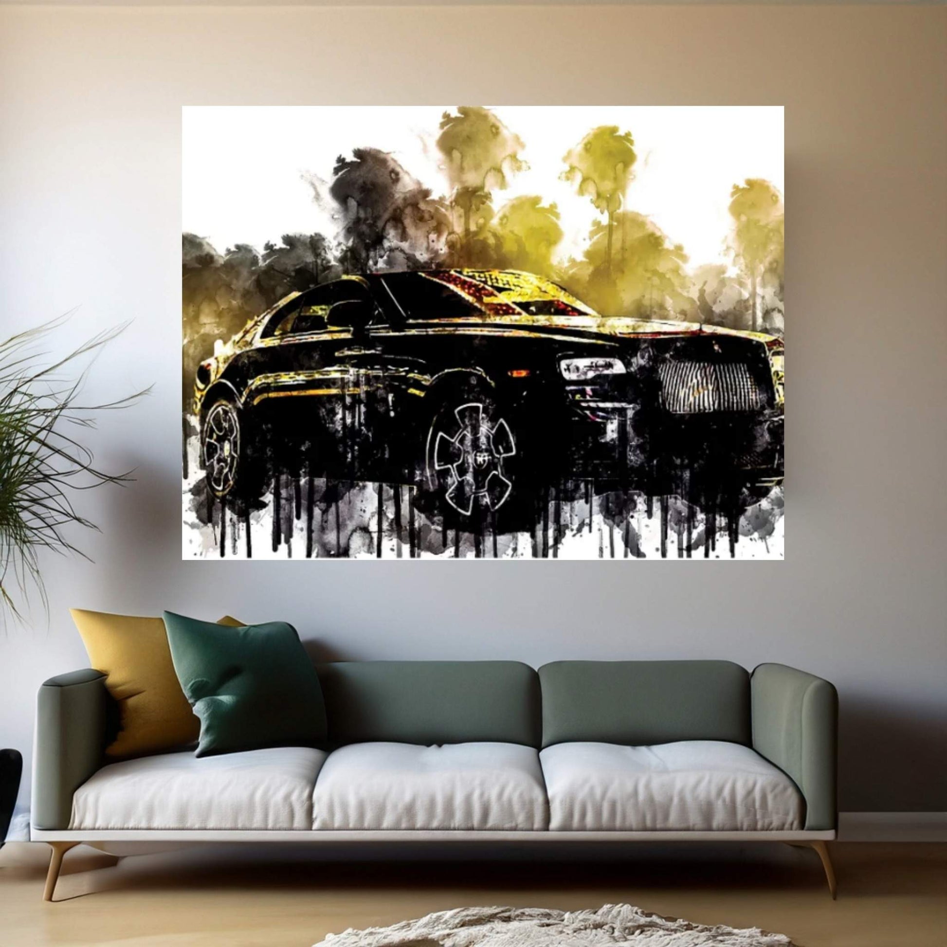 2017 Rolls Royce Wraith Black Badge Canvas Wall Art - Y Canvas