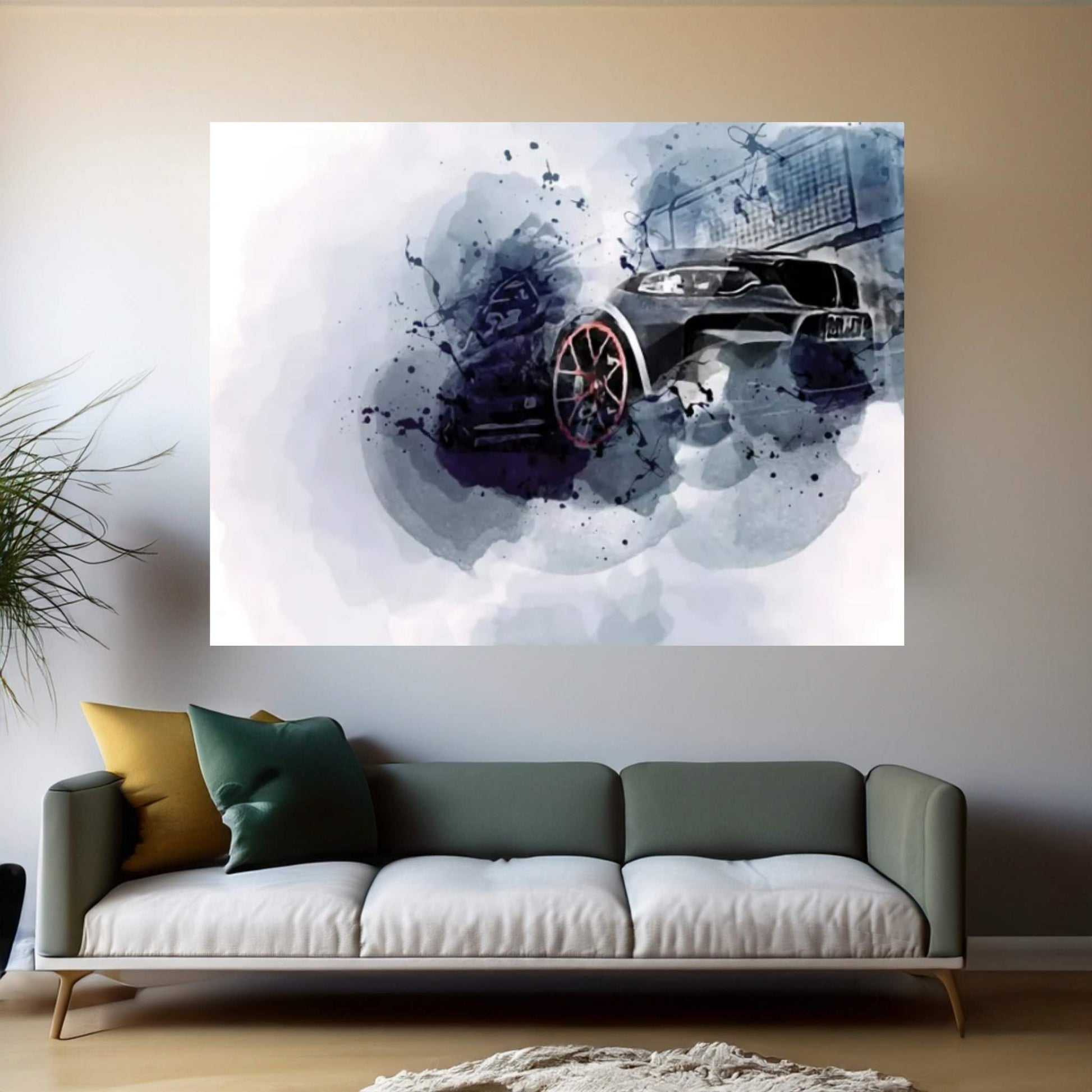 BMW M2, G87, Front View, Exterior, Black M2, Lightweight Performance Canvas Wall Art - Y Canvas