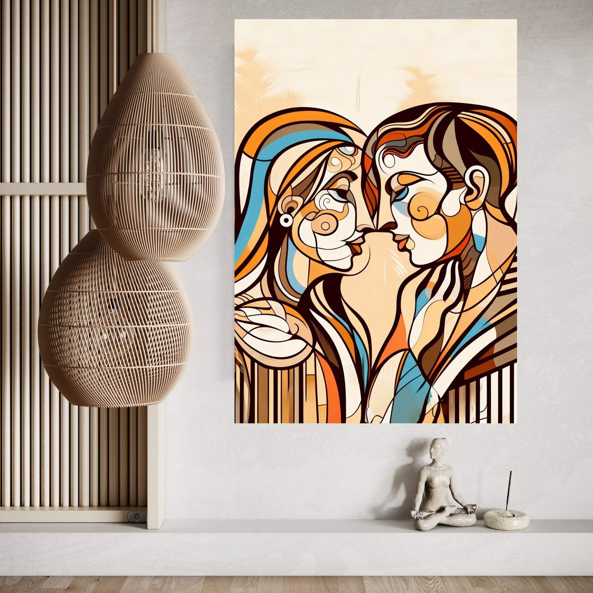 Love Couple Picasso Style Canvas Wall Art - Y Canvas