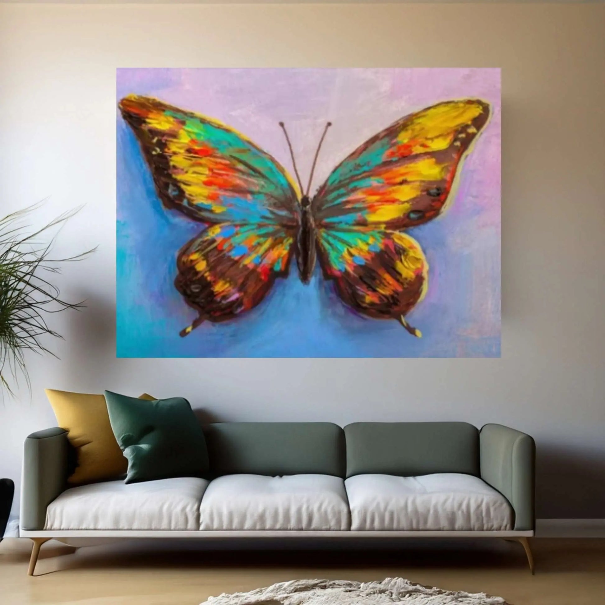 Butterfly Canvas Art Butterfly, Butterfly Wall Decor Animal Painting - Y Canvas