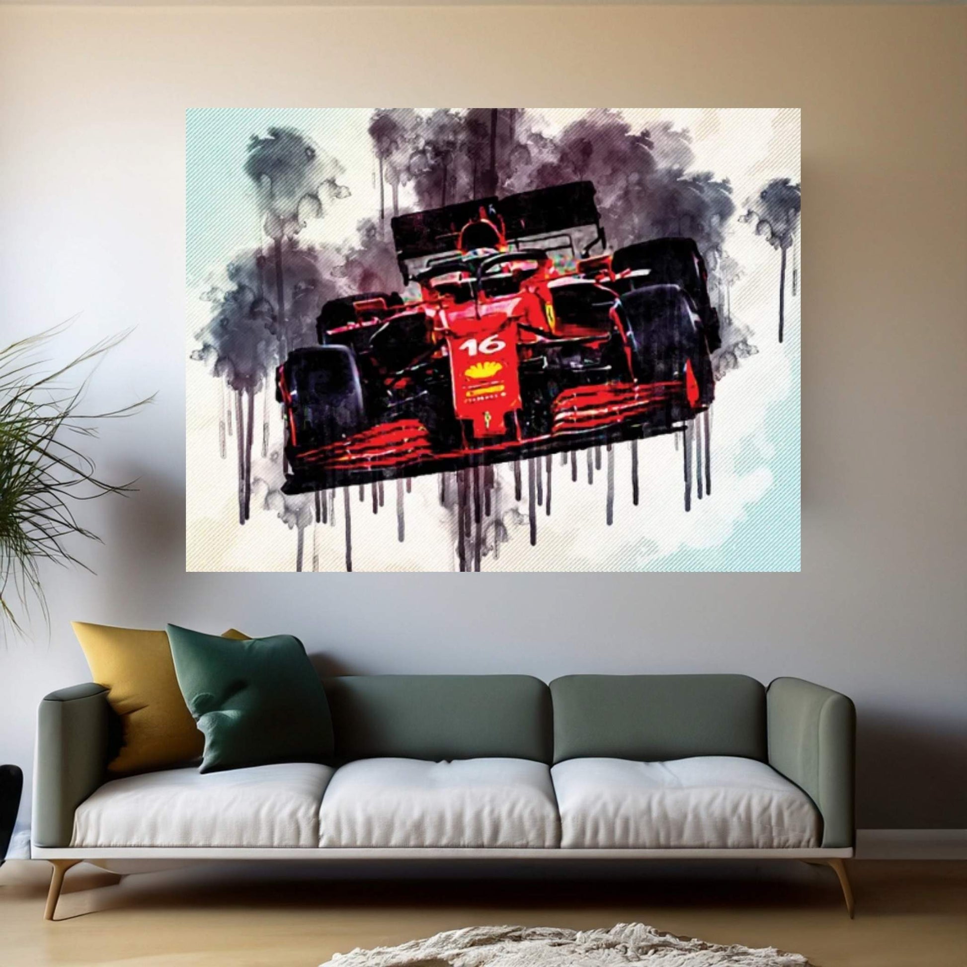 Ferrari Sf21 Charles Leclerc 2021 F1 Cars Formula 1 Ferrari Canvas Wall Art - Y Canvas