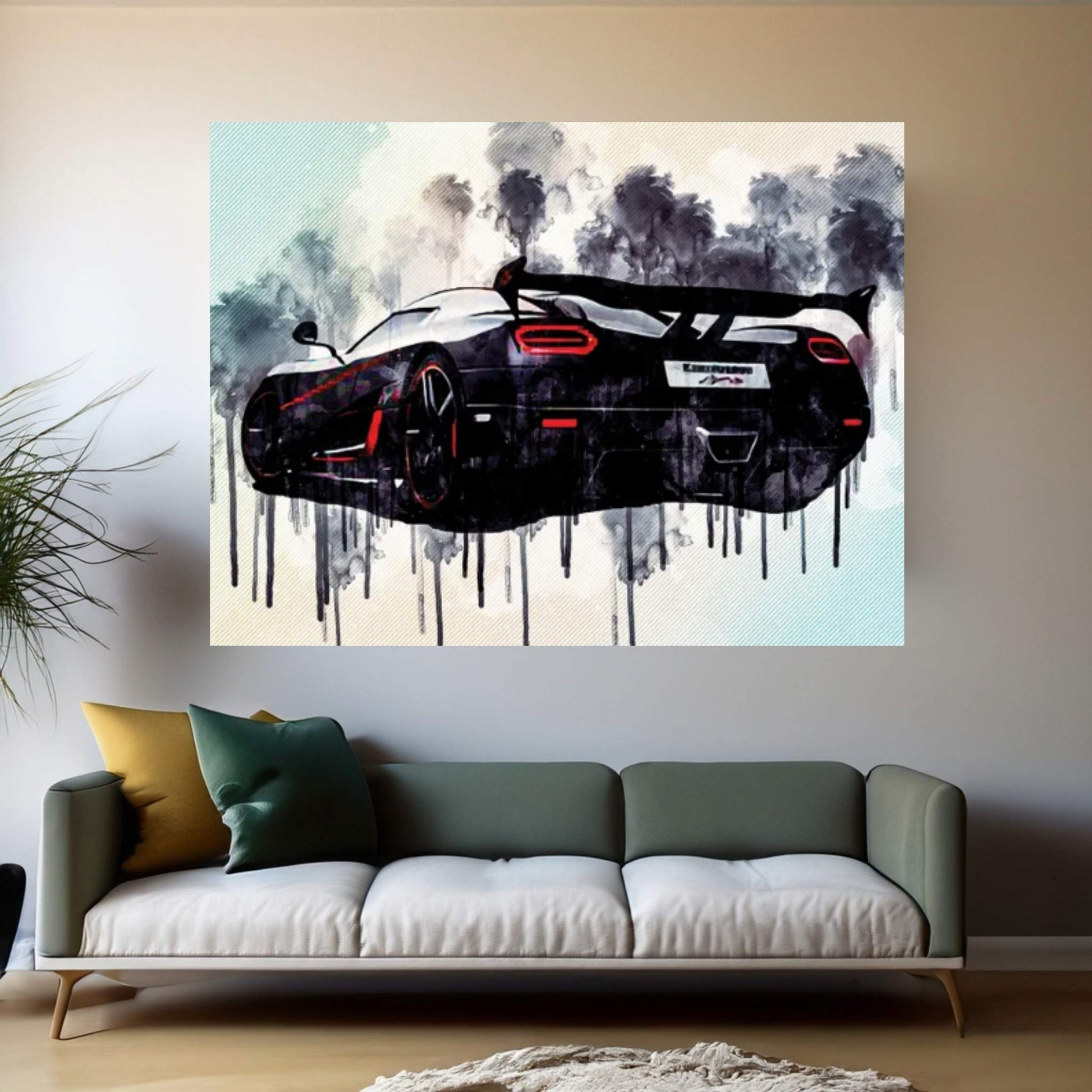 Koenigsegg Agera Rs 2017 Hypercar Rear View Carbon Case Tuning Supercar Canvas Wall Art - Y Canvas