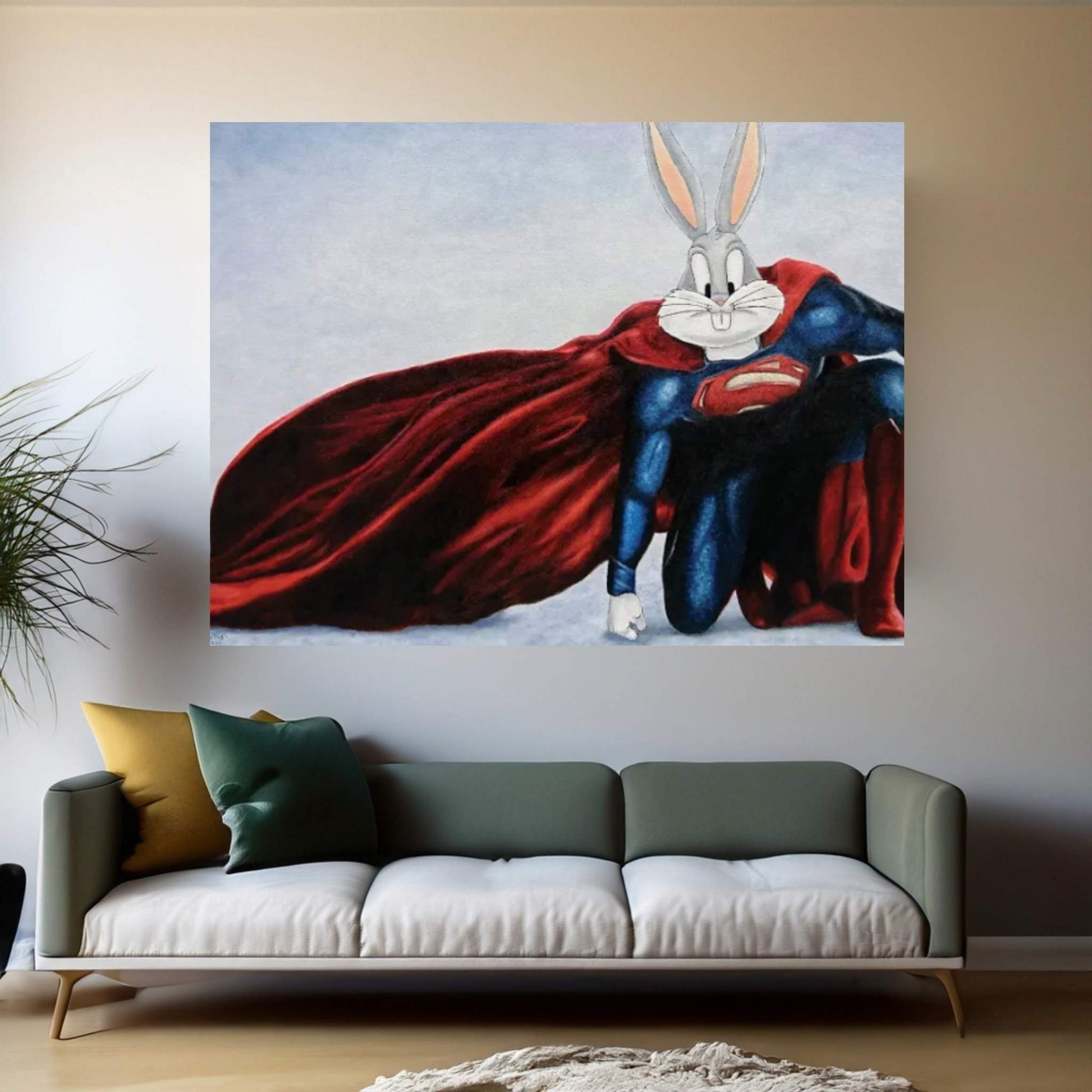 Bunny Of Steel Canvas Wall Art - Y Canvas