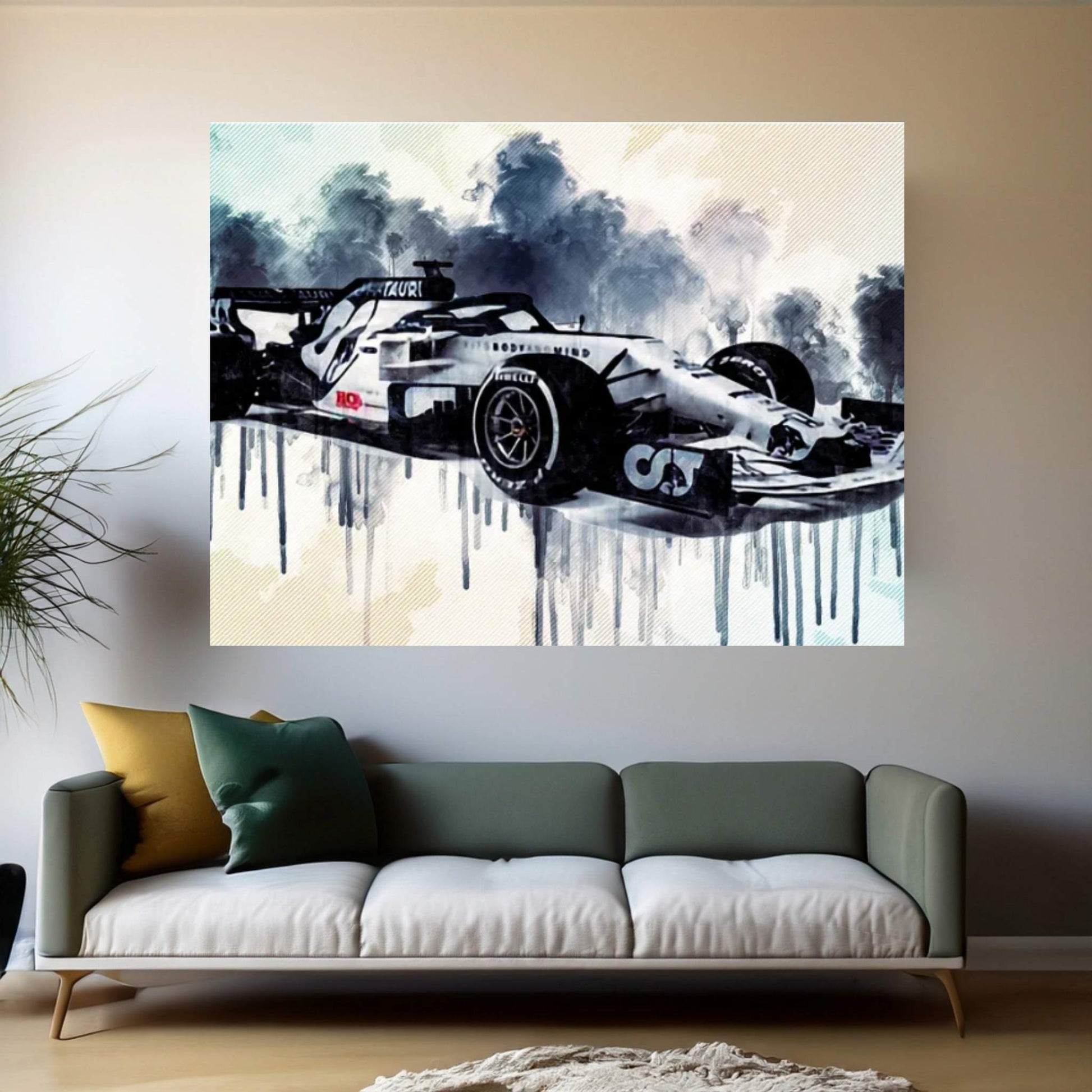 Alphatauri AT01 Cars Formula 1 Scuderia Alphatauri F1 Cars Scuderia Honda Canvas Wall Art - Y Canvas