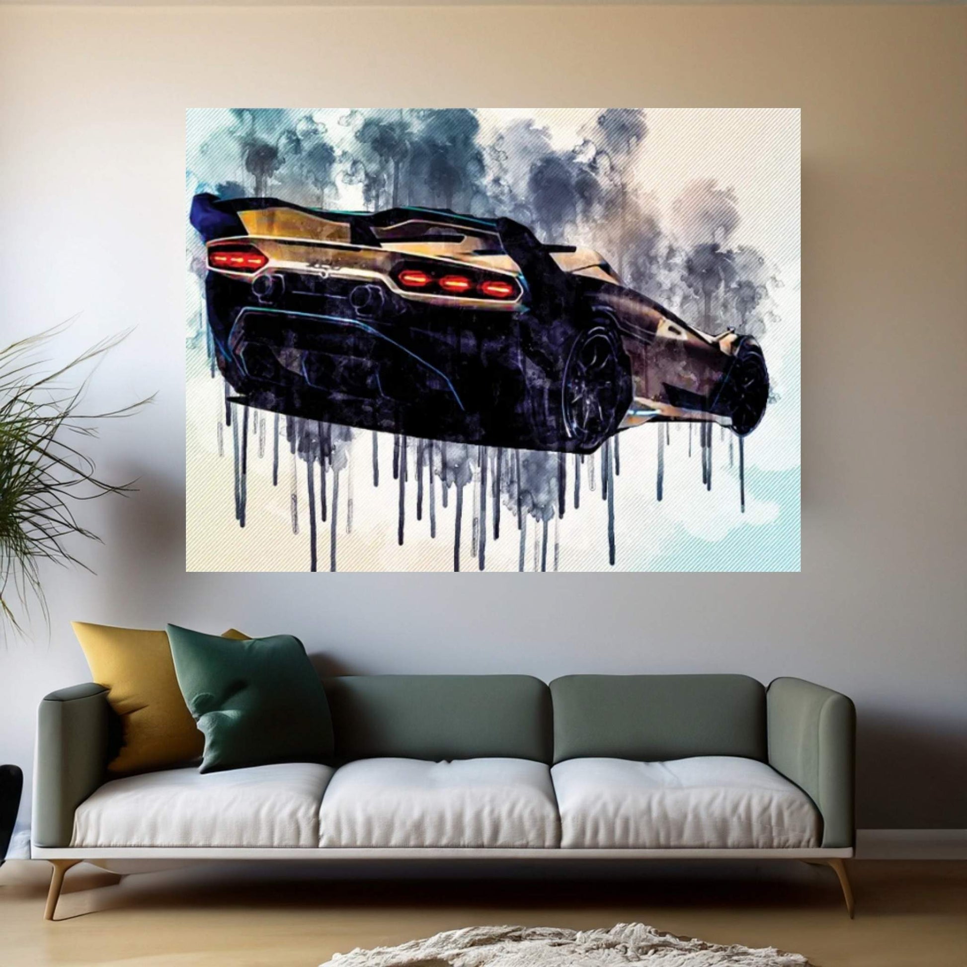 Lamborghini Sc20 2020 Rear View Hypercar New Sc20 Racing Cars Canvas Wall Art - Y Canvas