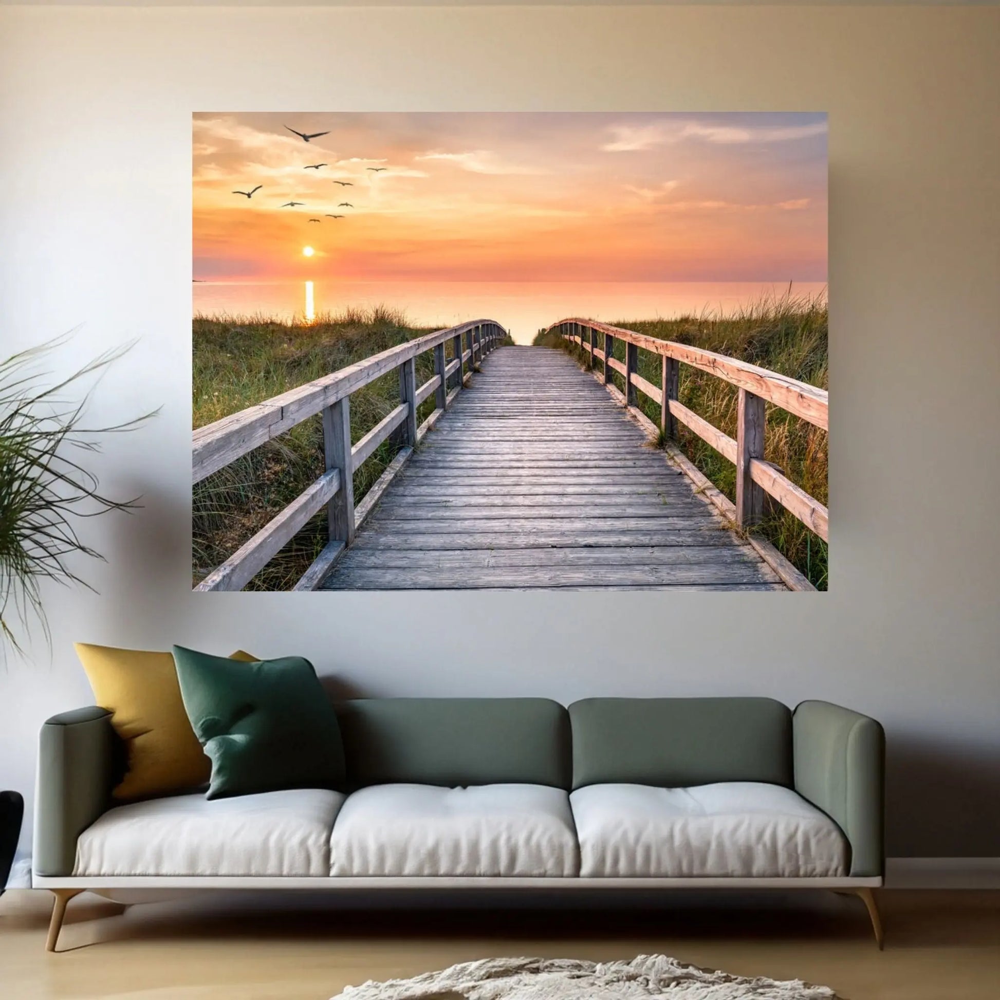 Sunset At The Dune Beach Canvas Wall Art - Y Canvas