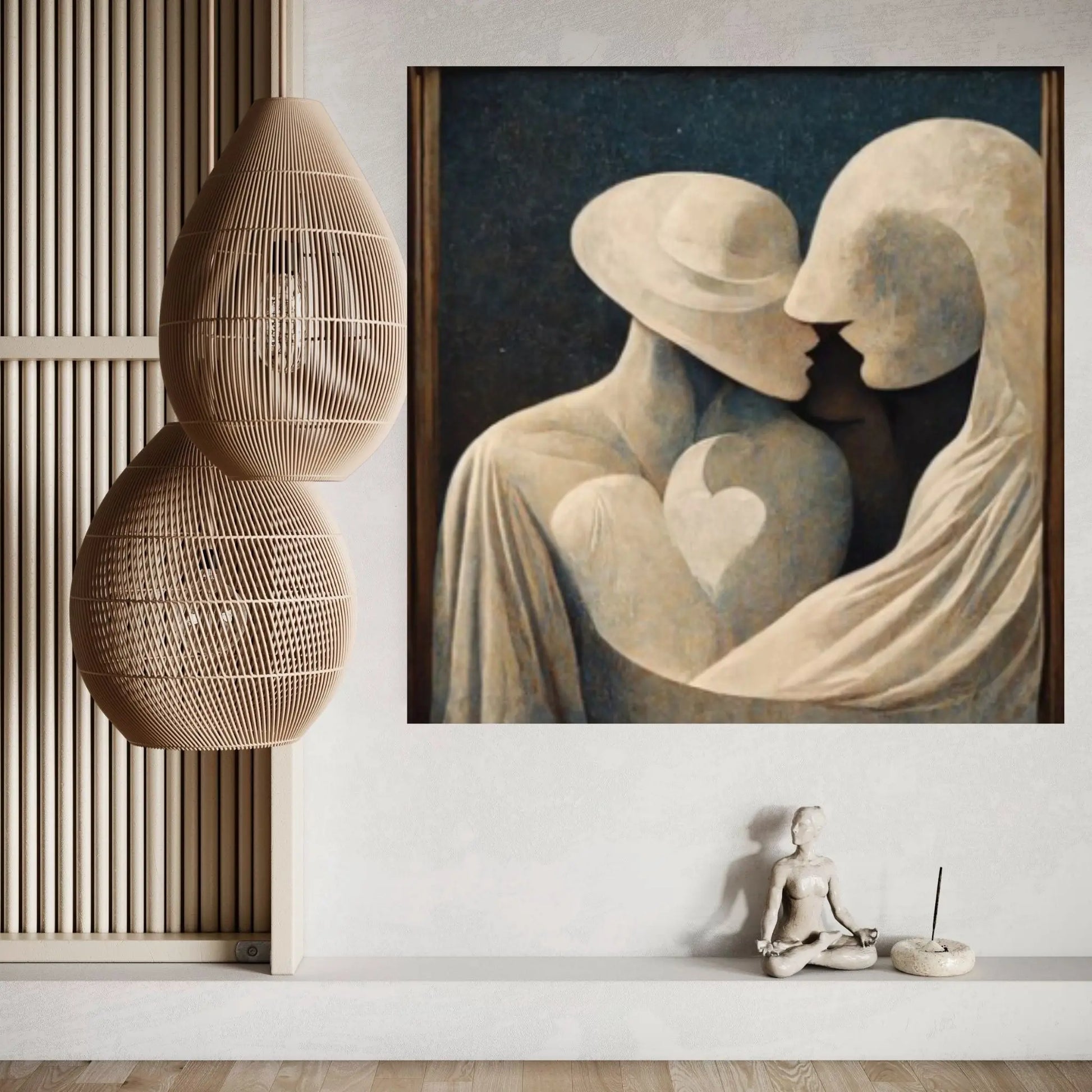 Rene Magritte Canvas Wall Art Poster, The Lovers Canvas, Rene Magritte the lovers Canvas - Y Canvas