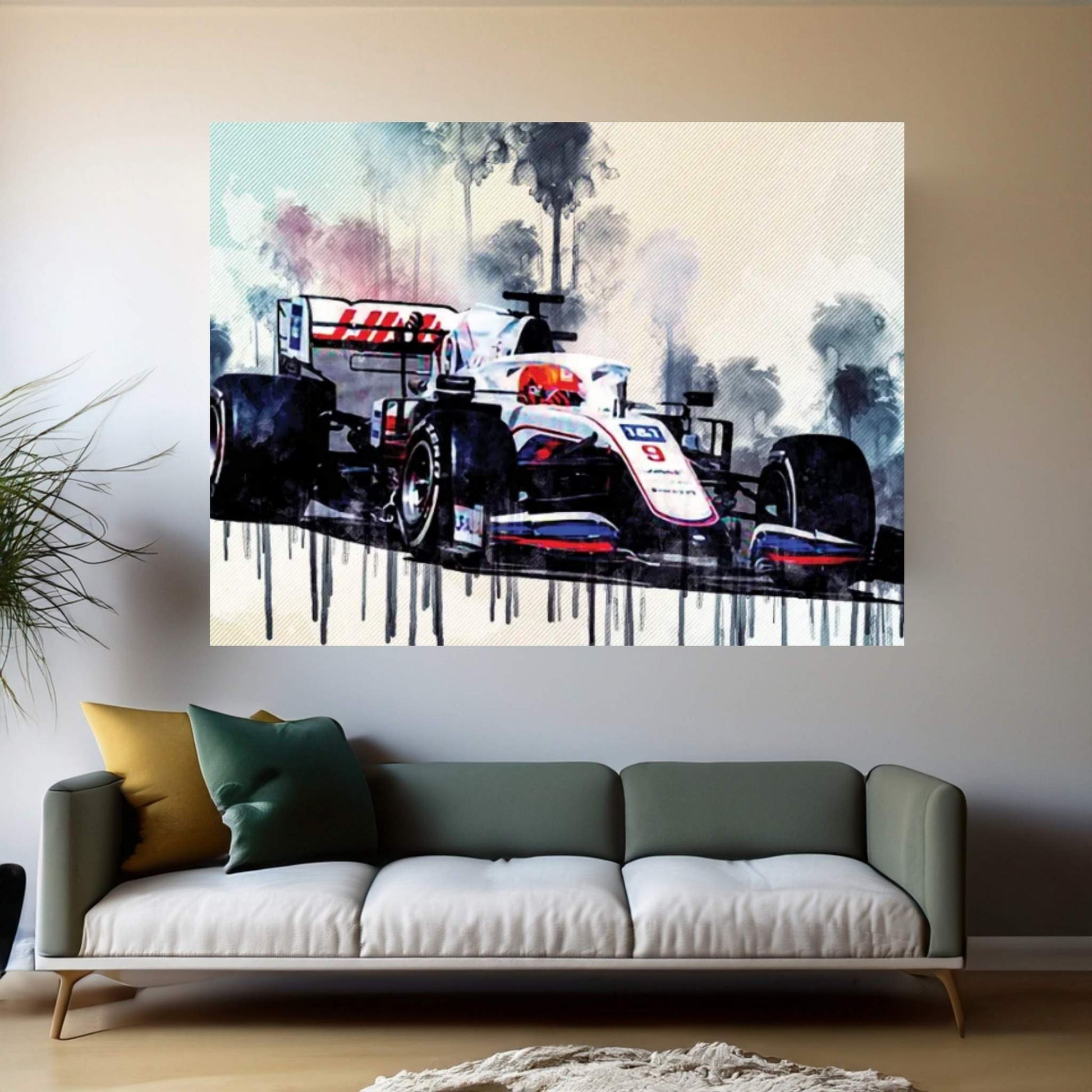 Nikita Mazepin 2021 Haas Vf-21 Haas F1 Team Russian Racing Drivers Formula 1 Canvas Wall Art - Y Canvas