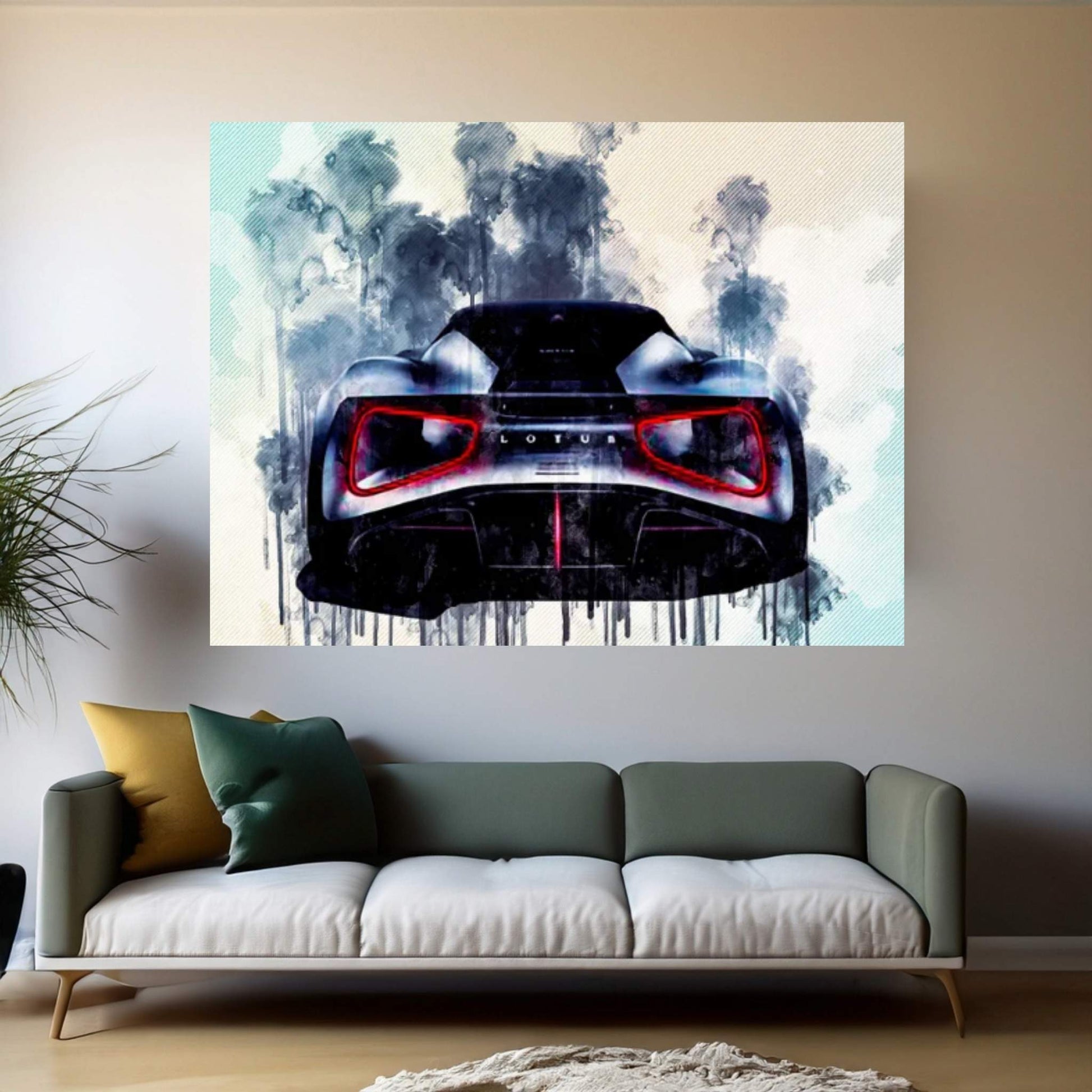 Lotus Evija 2020 Hypercar Exterior Rear View 2000 Horsepower Electric Hypercar Canvas Wall Art - Y Canvas