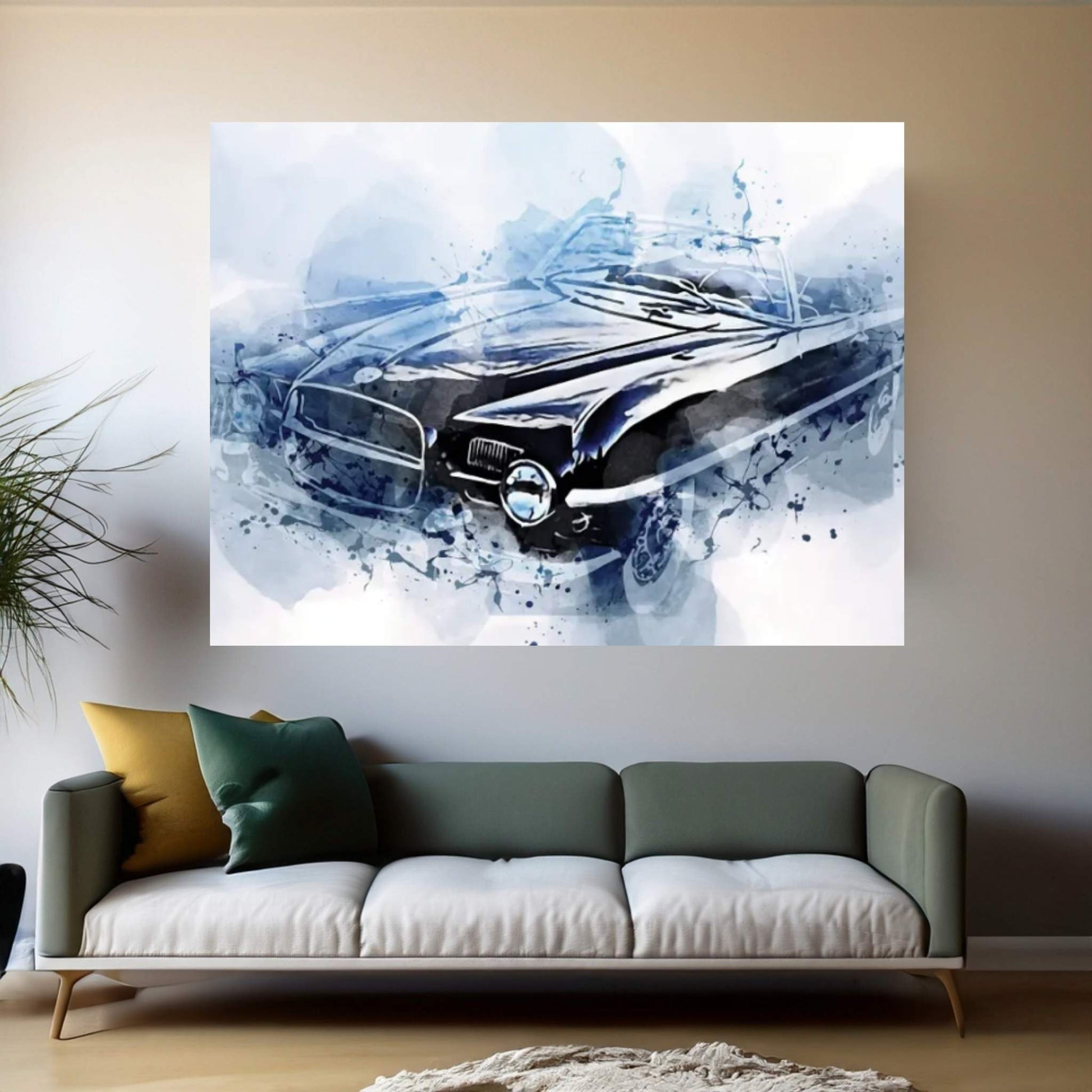 Dodge Firebomb Prototype Retro Cars 1953 Cars Black Cabriolet Cars Canvas Wall Art - Y Canvas