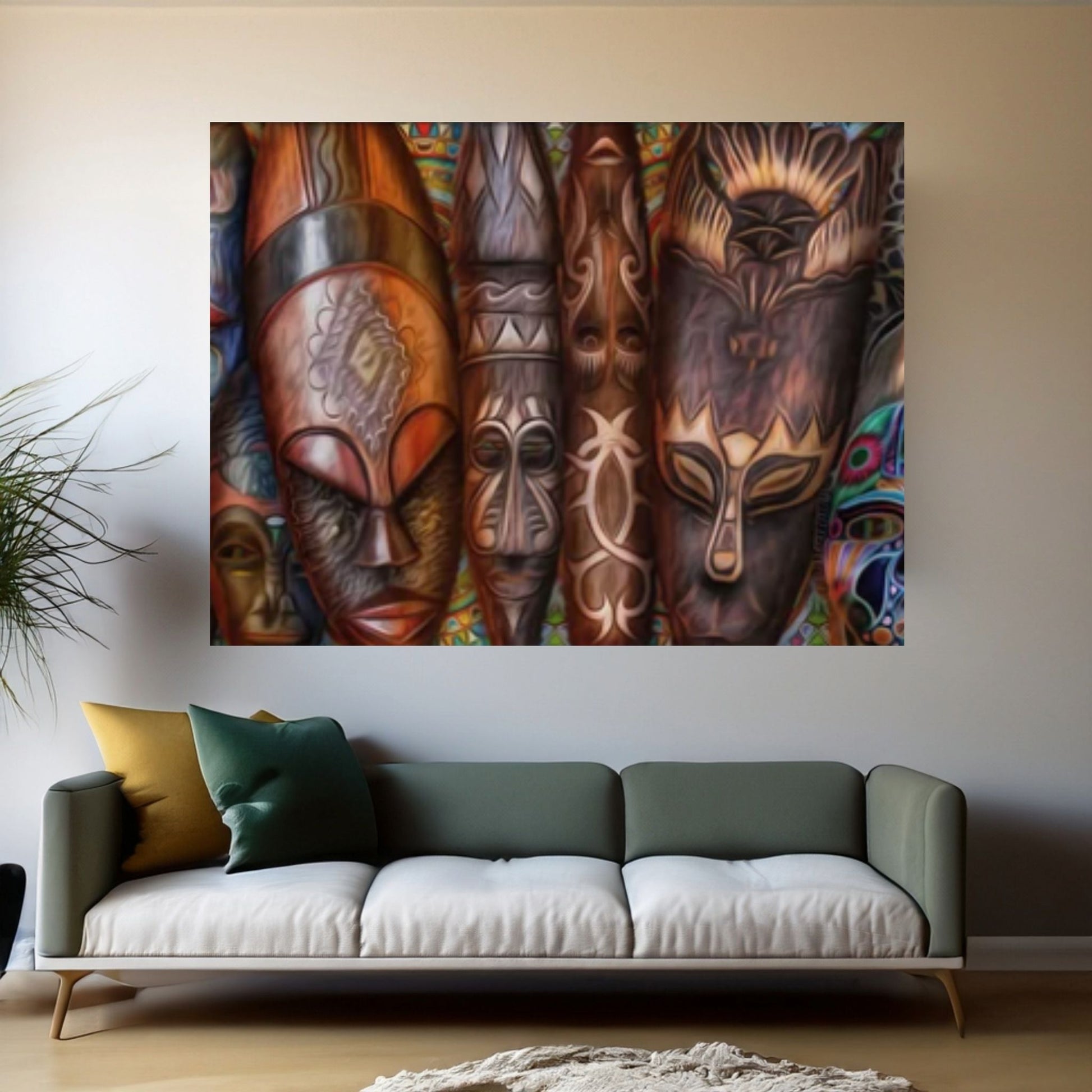 African Women Canvas Wall Art, African Afro Art Canvas, Black Woman Canvas, African Canvas - Y Canvas