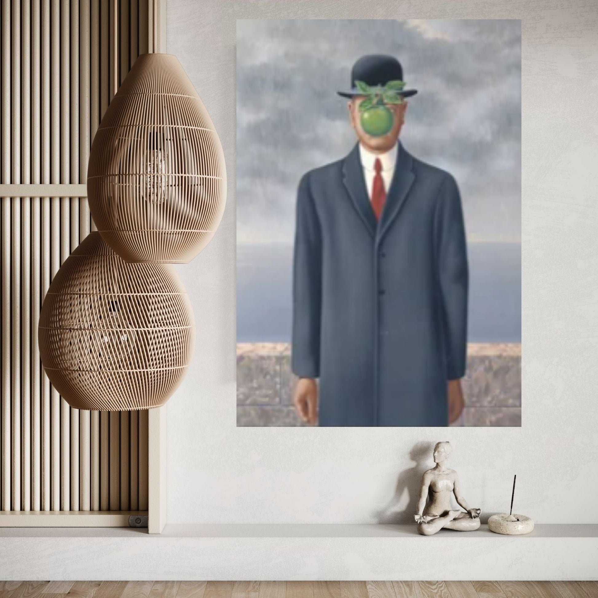 Large René Magritte The Son of Man 1964, Reproduction Home Decor, Rene Magritte Canvas, The Son of a Man Canvas - Y Canvas