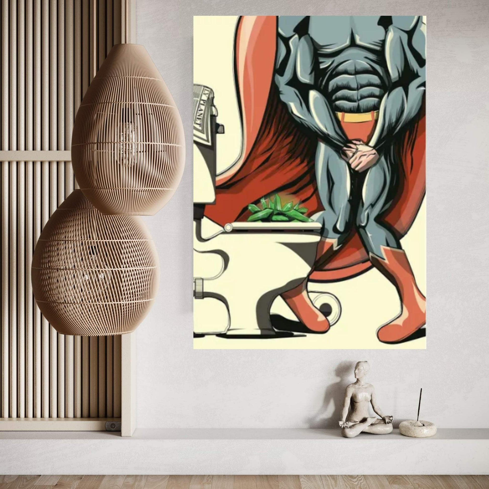 Superman's Kryptonite On The Toilet Canvas Wall Art - Y Canvas