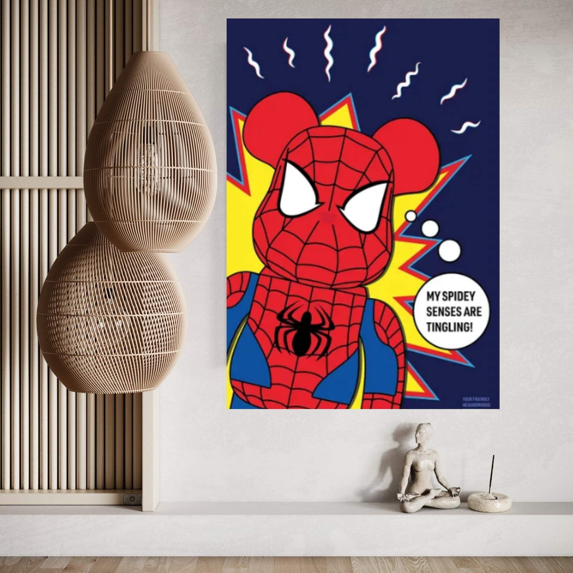 Spider-Man Bearbrick Canvas Wall Art - Y Canvas