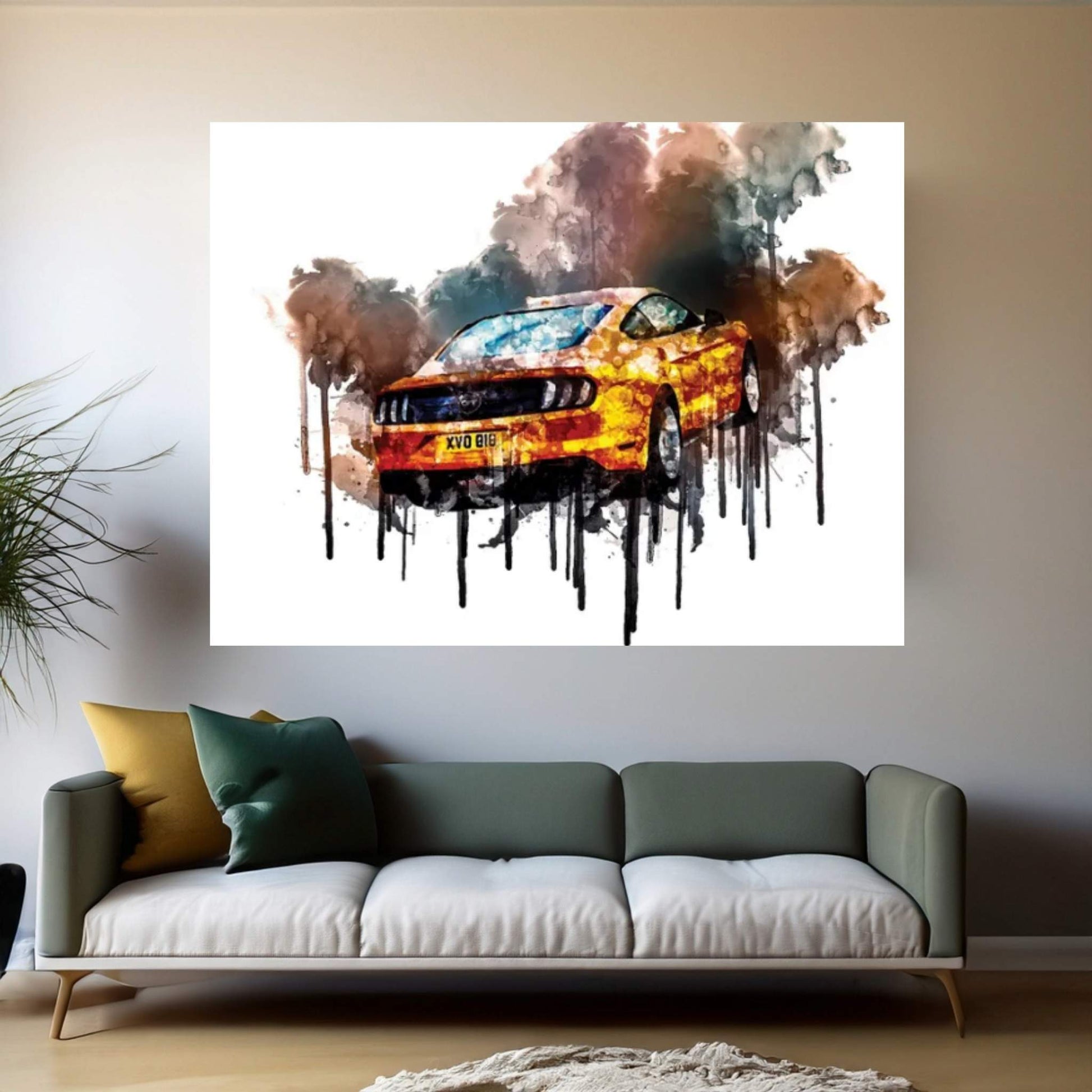 Car 2017 Ford Mustang GT Fastback Canvas Wall Art - Y Canvas