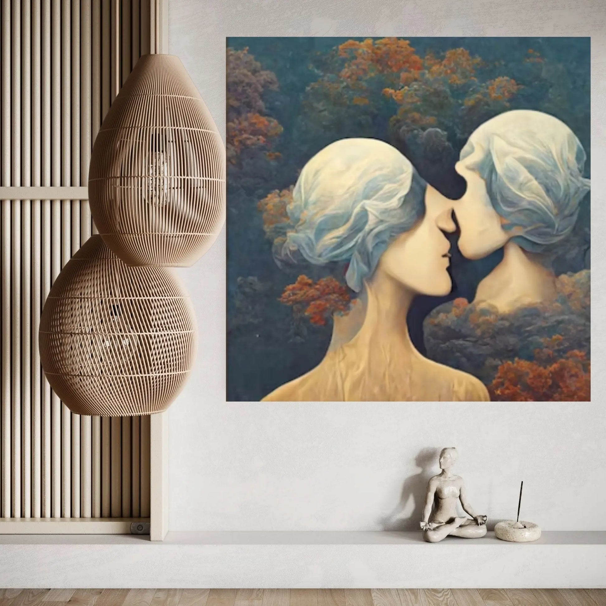 Rene Magritte Canvas Wall Art Poster, The Lovers Canvas, Rene Magritte the lovers Canvas - Y Canvas