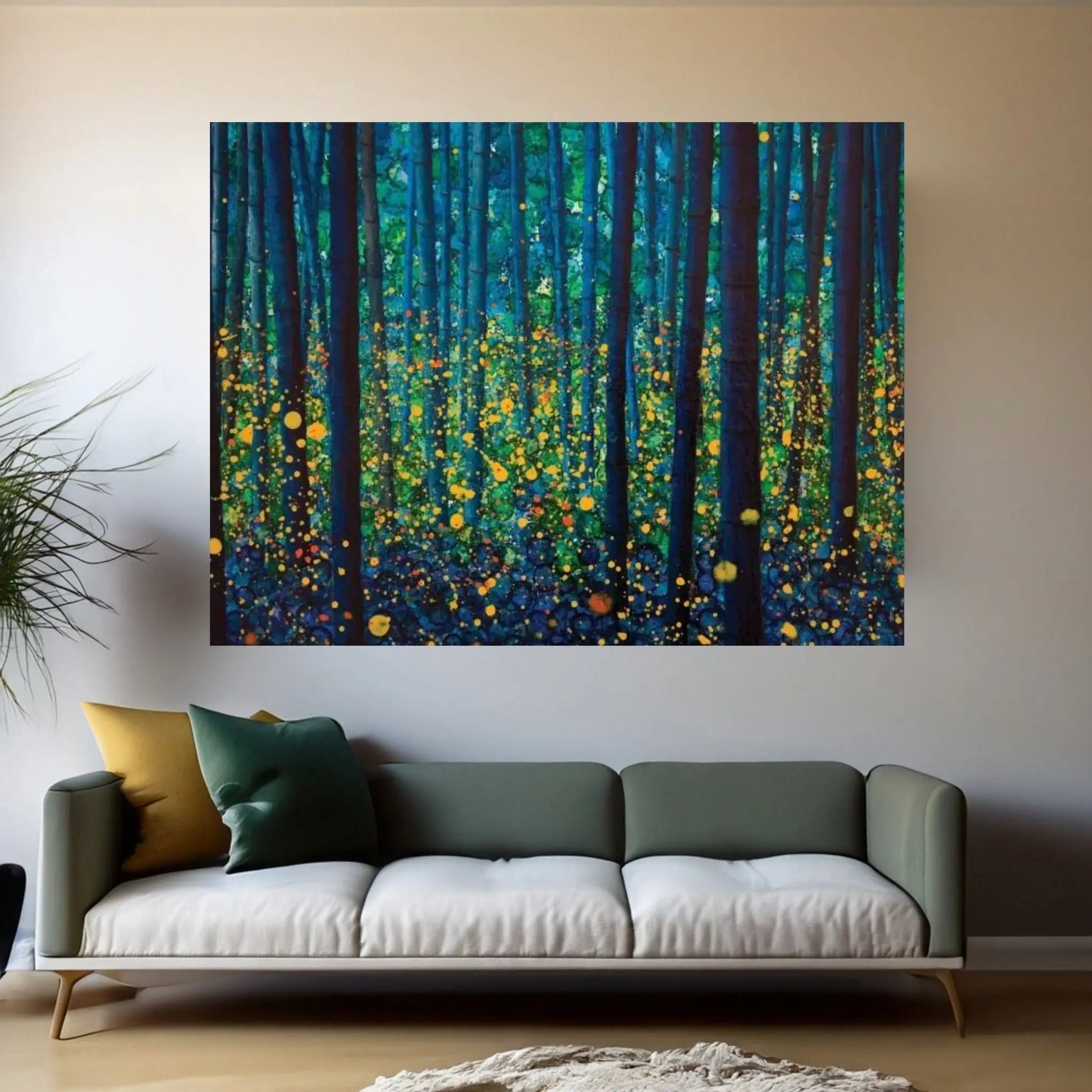 Fireflies Canvas Wall Art - Y Canvas