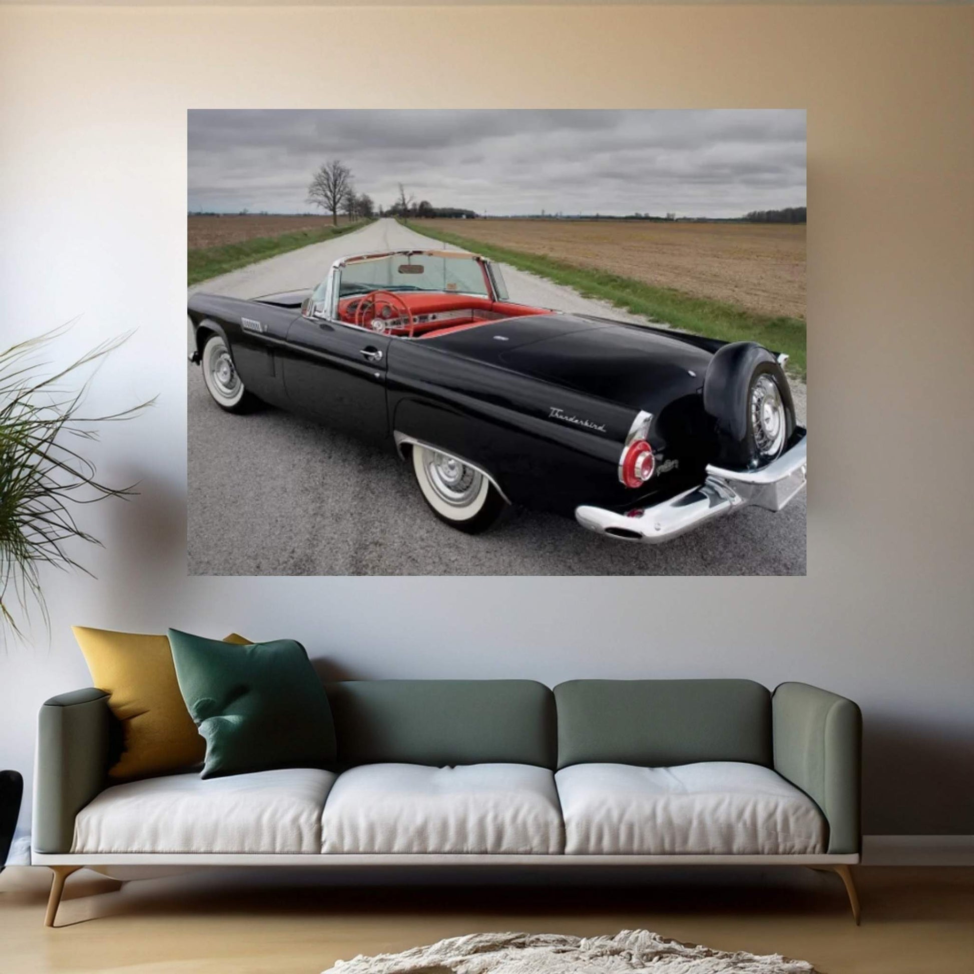 Ford Thunderbird, 1956 Canvas Wall Art - Y Canvas