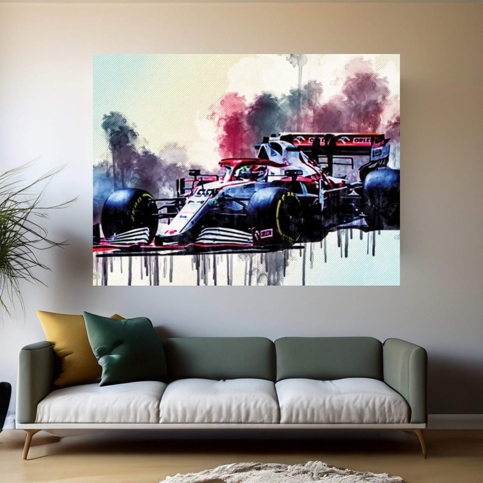 Antonio Giovinazzi Alfa Romeo Racing C41 On Track Canvas Wall Art - Y Canvas